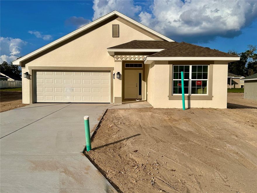 Under Construction. THIS HOME QUALIFIES FOR A LOW INTEREST RATE BUYDOWN WHEN BUYER CLOSES WITH A SELLER APPROVED LENDER AND SIGNS A CONTRACT BY 5PM ON June/14/2026. THE REDUCED PRICE IS A PROMOTIONAL PRICE EFFECTIVE UNTIL 5PM ON June/14/2026. Brand new CONCRETE BLOCK home under construction! Estimated completion is approx June/July pending any setbacks beyond the builders control. Brand new 3 bedroom/2 bath home in the desirable community of Oak Hill Plantation with public water/sewer and LOW HOA fees. Upgrades include: Tile in all areas except bedrooms, shaker style cabinets with pull bars, high-definition beveled-edge countertops, garden tub,  separate tile shower with light in primary bath, stainless steel appliances, covered rear porch, and in-wall pest system. Very open floor plan great for entertaining! TAEXX pest control system built in home. At 1mile from shoppings,  Restaurants, Appleton Museum of Art, Silver Springs Park and more. Home comes with a 1-year builder warranty and 10-year structural warranty. Prices & Promotions are subject to change without notice. Builder helps with closing costs when Buyer pays cash or closes with a Seller approved lender.