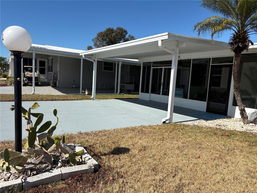 Light and Bright 2/Bed, 2 Ba home in the beautiful Gold Tree community.  Living Room, Kitchen and Dinette is an open floor plan.  The home has a large lanai and washer & dryer inside.  The master bedroom has an ensuite bathroom and both bathrooms have walk-in showers.  Relax in the lanai or the very large, screened area at the front of the home.  Gold Tree is a gated community (gates closed from 6pm to 6am) and it provides a locked storage yard for your RV's, boats & trailers.  The community is very well run with an office on site.  There is lots of activity which is published in the monthly Newsletter Calendar or the boards at the front of the clubhouse.  The park is located near shoppes, eateries, banks, hospitals, UTC Mall, Benderson Park, and best of all the beautiful beaches always rated among top beaches in the U.S.  Association says 55+, rentals and your pets allowed.  Welcome Home to Gold Tree!