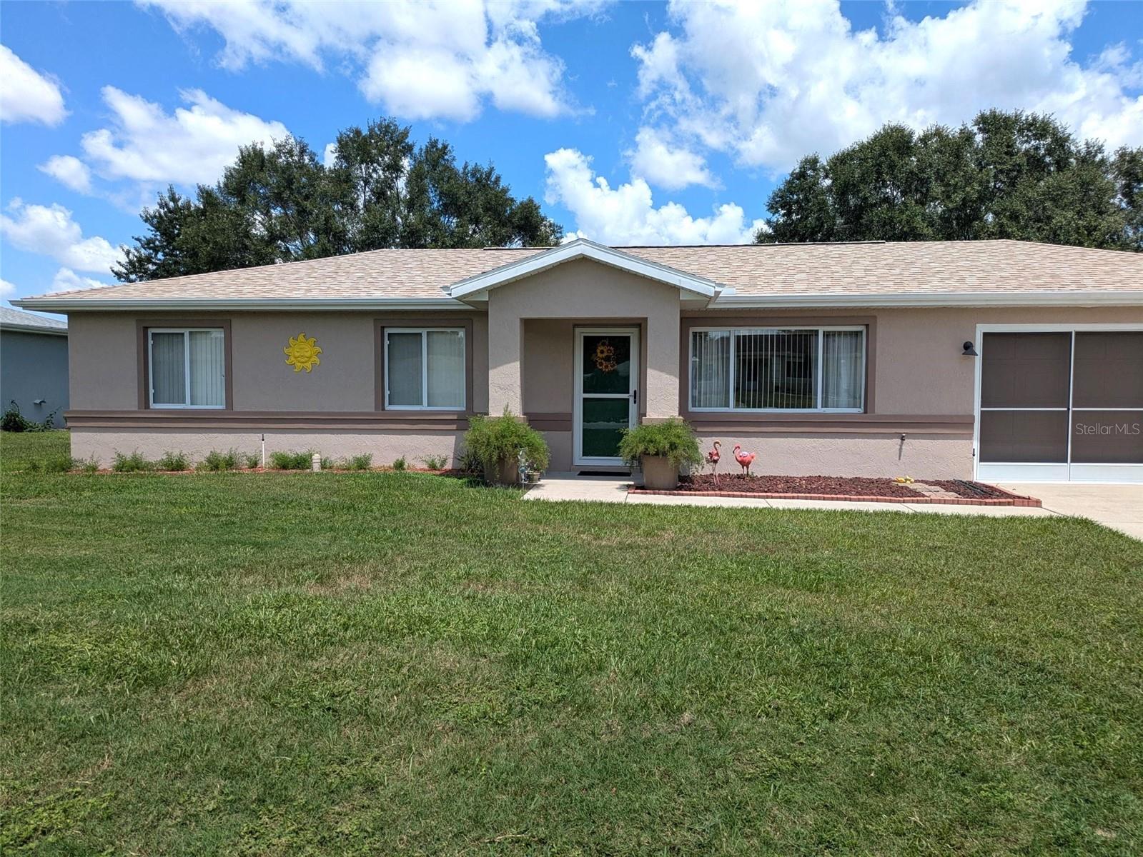 New roof 2025, updated kitchen , LVP or tile throughout this adorable 2/2/2 home. Kitchen has slide out drawers in bottom cabinets for easy access. Large yard with mature landscaping on quiet street in 55+ community close to everything, shopping, medical and restaurants. Outside painted in 2024. Florida room off of dining room opens to patio. Internet, cable and trash are included. Community has large pool and too many activities to list that are included. This is a well kept home you can move right in. Priced to move so don't miss this opportunity to live the Florida lifestyle.