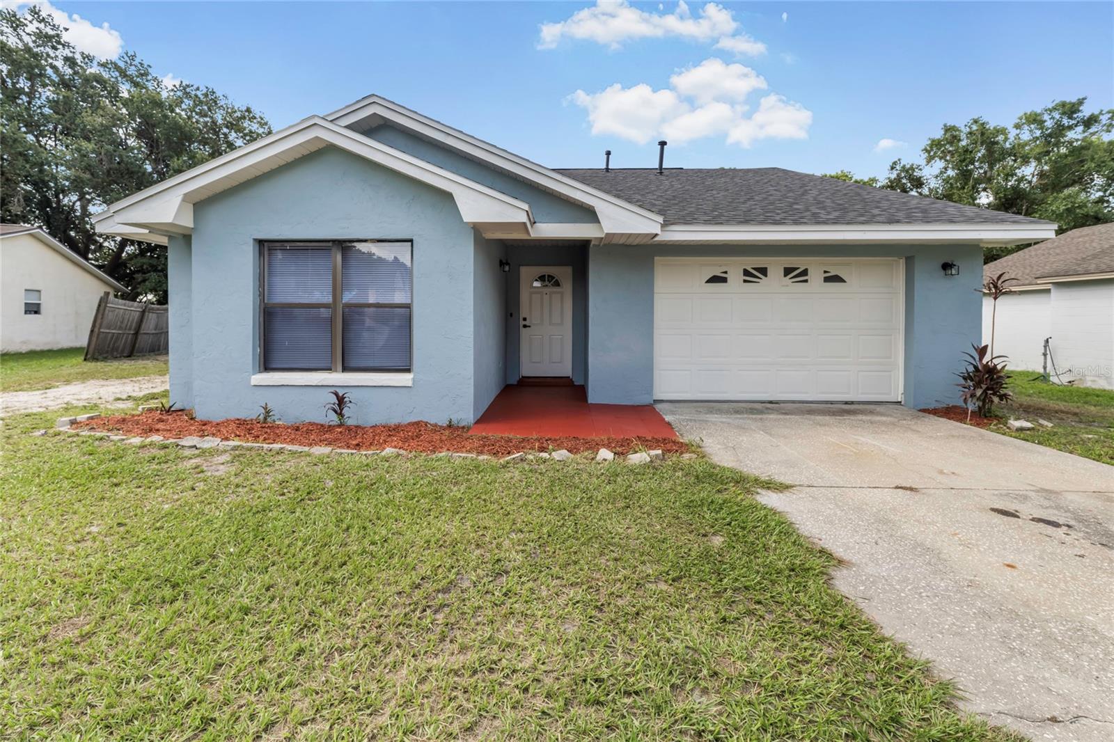 Completely updated charming 3/2 house with high vaulted ceilings in a safe neighborhood with NO HOA! NEW NEW NEW...roof just replaced, new kitchen with beautiful calacata quartz countertops, new stainless steel appliances, new ac with latest R32 freon, gas connection for water heater and heat to save $ in electricity, remodeled shower with new vanities, luxury plank floors, throughout, new garage door opener, ready to move in make your offer!