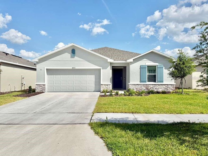 New Construction - Ready Now! Built by Taylor Morrison, America's Most Trusted Homebuilder. Welcome to the Ambrosia at 4773 Yellow Elder Way in Aden South at Westview! This home is a cozy single-story plan with thoughtful flow and smart use of space. A welcoming foyer opens into the spacious dining room and great room, creating a natural gathering space filled with light. The kitchen features a food prep island, walk-in corner pantry and sliding glass door that leads to a back patio, perfect for enjoying sunny afternoons. The primary suite is tucked away opposite the secondary bedrooms for added privacy. The primary bath includes dual sinks and vanities, a large shower, walk-in closet and bonus linen closet. A convenient entry through the laundry room makes it easy to drop off gear after outdoor adventures. At Aden South at Westview, mornings begin with birdsong and fresh air. Protected wetlands, forested uplands and miles of trails invite exploration, while nearby Lake Toho, Kissimmee Lakefront Park and Walt Disney World provide endless fun. The Hub, a planned amenity complex, will feature a fitness studio, rock climbing wall, sports courts, pet park and resort-style pool. Photos are for representative purposes only