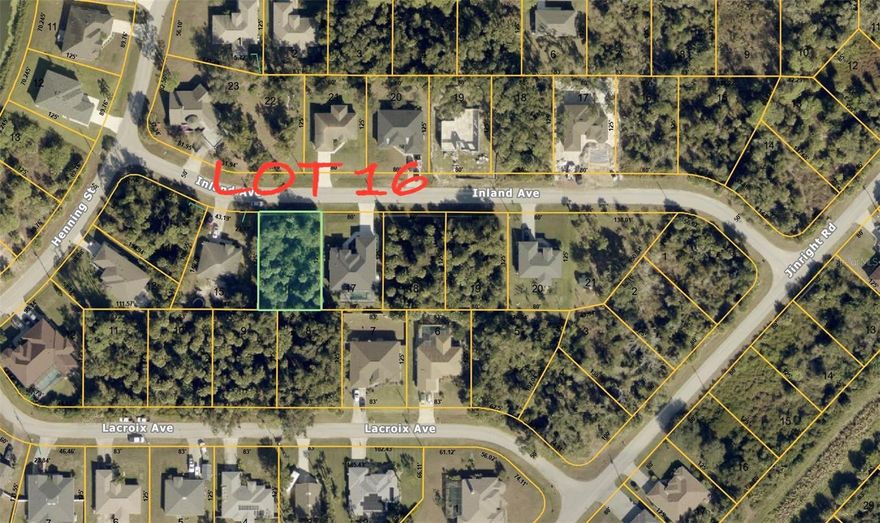 Build Your Florida Dream Home! This oversized residential lot presents an exceptional opportunity in the rapidly growing City of North Port. Nestled in a peaceful setting while remaining conveniently close to shopping, dining, schools, parks, airports, and major roadways, this property combines tranquility with accessibility. Enjoy quick access to I-75, nearby Gulf beaches, golf courses, and all that Southwest Florida has to offer. Located in an established neighborhood with newer homes nearby, this property is ideal for a primary residence, seasonal retreat, or investment build. No HOA, no flood zone, and no rental restrictions provide added flexibility and peace of mind. Don’t miss your chance to secure land in one of Florida’s fastest-growing communities.