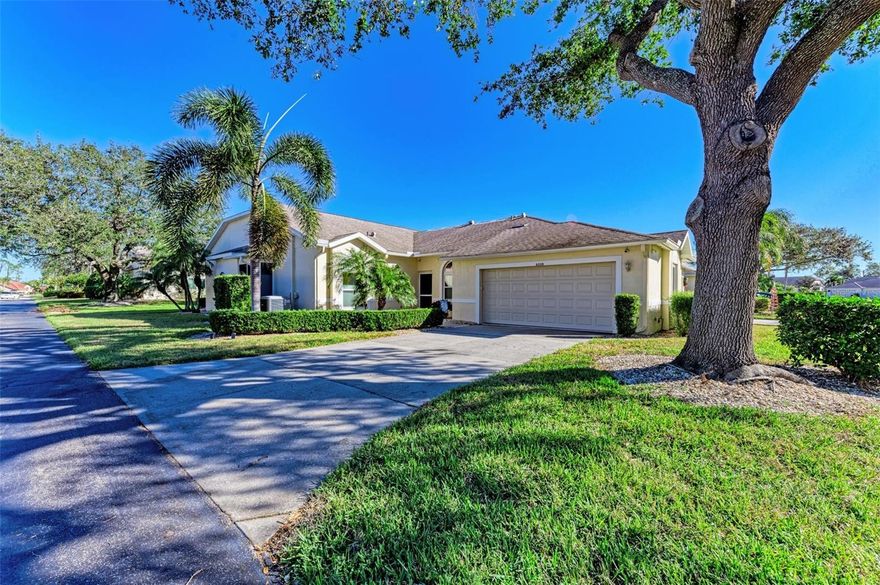 A must-see! Gorgeous TURNKEY FURNISHED villa with exquisite taste and a rare excellence in design in the maintenance-free community of Twelve Oaks II of Tara. Countless amenities and the ideal location mean this villa is the Florida lifestyle you have dreamed of finding. NEW ROOF just installed in March 2025. This turnkey move-in ready villa with a split floor plan provides 1,701 square feet of living space, two bedrooms, two baths, two car garage with shelving, a designated den/family room that could easily be transformed into a separate guest space, interior laundry room, Florida room, a screened lanai and includes a Class A golf membership. Tastefully designed and beautifully updated, you won’t have to do more than bring your clothes and toothbrush. All furniture and contents are included. When you first enter the home, you’ll be greeted by open living that welcomes you into the kitchen, dining and main living space. This villa’s open floor plan and spacious living area means you’ll never miss out on the conversation. The large updated kitchen is outfitted with stainless steel appliances, Corian counters, solid wood cabinets and drawers for an abundance of storage space and a breakfast nook area to drink your morning coffee. The dining, living area and Florida room all flow together, providing open living with all modern comforts of home. Strong natural lighting floods the living area while giving a heightened sense of space and airy ambiance. Plush sofas and a smart TV set the stage for family entertainment. The spacious primary bedroom includes an en-suite bath with walk-in closet, dual sinks and Roman walk-in shower. Off the living area, you’ll find the guest bedroom, bath and extra living space, providing privacy for family and visitors. Additionally, you will also find a quaint office/bonus room that allows for privacy for business or fun hobbies. Step through the extra-large sliding glass doors to enjoy the cool breeze on your screened patio while being surrounded by beautiful tropical landscaping. Twelve Oaks is a pet-friendly community allowing one pet and has no age restrictions. The community offers a lifestyle to enjoy every day, including access to golf, pickleball, tennis, bocce ball, yoga, water aerobics, resort-style heated pools, spa, fitness center, steam room, clubhouse events, dining, beverages, and snack bar, and numerous social activities. Tara Golf & Country Club Class A membership allows you to play unlimited golf for a monthly membership fee, plus a $60 monthly fee used toward a food minimum that will roll to the following month if not used. The condo fee covers the exterior maintenance, community pool and grounds. Tara Master Association includes Comcast high-speed internet and cable TV, HBO and DVR. Most convenient location for shopping, dining, Publix and banking you can access by golf cart. Public boat ramp close by Braden River, easy access to shopping, Interstate 75 and gulf beaches. Click on the 3D virtual tour link to virtually walk through the house. Make your appointment to view this amazing home today.