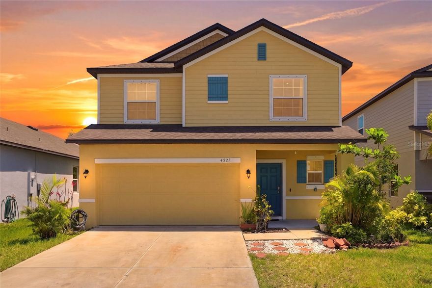 Here is your chance to own your own piece of paradise. Welcome to this stunning two-story home featuring 4 bedrooms, 2.5 baths, and boasting a spacious 2152 square feet in the beautiful Willow Walk community.  This Maronda built  Lexington model is beautiful from the minute you enter the hose. From the moment you step inside, you'll be greeted by a beautifully designed space that exudes both elegance and functionality. The main focal point of the kitchen is the exquisite QUARTZ countertops that span throughout the room, offering ample space for meal preparation and entertaining. The sleek and modern design of the countertops adds a touch of sophistication to the heart of the home. The open concept design creates a seamless flow between the living room, dining area, and kitchen, making it ideal for entertaining guests and hosting family gatherings. The master suite is a true sanctuary located on the main floor and features a beautiful bathroom and a large walk in closet. With all the other bedrooms are located upstairs it offers you a private oasis to relax at the end of the day. As you explore the rest of the house, you'll find four spacious bedrooms, providing plenty of room for relaxation and privacy. The master suite is a true sanctuary, The home also features ceramic tile  providing a durable and low-maintenance option that combines style and practicality. The flooring flows seamlessly throughout the living areas, adding a touch of warmth and charm to each room. With its desirable two-story layout, this home offers a great balance of space and functionality. In addition to the interior features, the property conveniently backs up to a conservation area and is partially fenced so you have plenty of privacy. The property is situated in a sought-after location, with convenient access to amenities, schools, beaches, and transportation.  Willow Walk has a beautiful pool and a playground and a park. The neighborhood offers a serene atmosphere, perfect for those seeking a peaceful and comfortable lifestyle. The beautiful beaches of Anna Marie island are a short drive away. You are only a few miles from the Sunshine Skyway bridge and a couple miles from 75.  Don't miss the opportunity to make this exceptional property your own. please use as is contract. All room sizes are approximate.