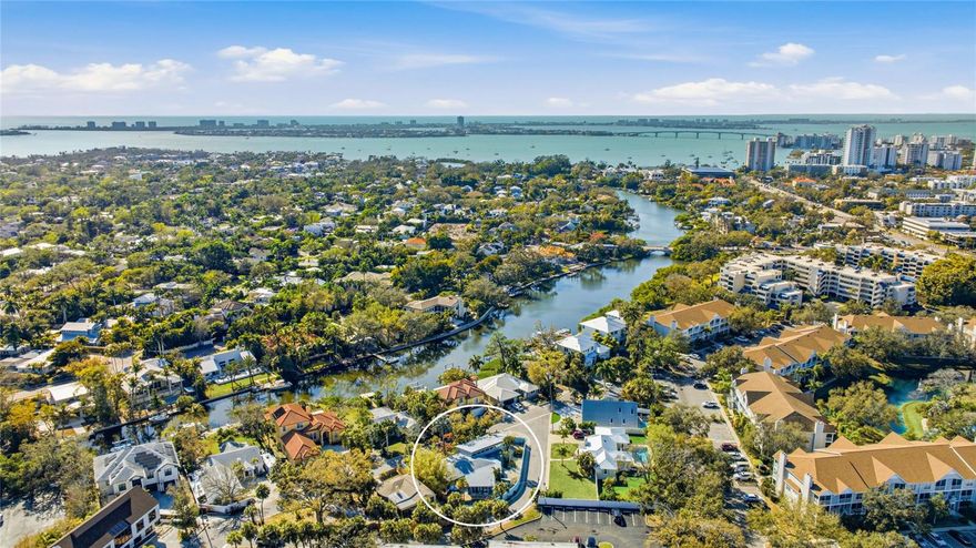 Tucked just moments from Hudson Bayou and Sarasota Bay, this gated mid-century modern compound offers a rare opportunity to own a meaningful piece of Sarasota’s architectural and artistic history while embracing a lifestyle that feels both inspired and entirely livable. Originally built in 1954 as a Ruth Richmond design and later reimagined by nationally recognized abstract artist Steve McCallum, the property blends authentic mid-century lines with bold creative character. Set behind walls and framed by lush tropical landscaping, the home unfolds as a private retreat within one of Sarasota’s most desirable cultural corridors. A paver drive leads to the striking architectural façade, clerestory windows, and modern courtyard entry. Inside, natural light pours through high transom windows and expansive sliding glass doors, highlighting the openness and warmth that define true mid-century design. The main residence offers three bedrooms and two full baths, with an open living and dining layout that flows effortlessly to the courtyard pool. Clean lines, tile flooring throughout, and thoughtful updates create a space that feels timeless yet comfortable. The private courtyard pool anchors the compound, surrounded by palms, bamboo, and multiple seating areas designed for relaxed evenings or intimate gatherings. The setting offers privacy without sacrificing proximity to downtown and the bayfront. The studio structure truly elevates the estate. Measuring approximately 56 by 32 feet with soaring 16-foot ceilings, it was purpose-built for large-scale creative work and now offers remarkable flexibility. With its own private entrance and a dedicated bathroom, the studio can function independently as a guest retreat, executive workspace, gallery-style studio, or wellness space. An interior hallway also connects it to the main home, allowing seamless use for multigenerational living or extended guests while maintaining the option for complete privacy. For several years, the studio operated as a curated, owner-hosted guest experience, earning more than 200 five-star reviews and establishing itself among Sarasota’s earliest luxury short-term stays. That history speaks to its design appeal, comfort, and versatility. Offering 2,278 square feet under air across both structures, this property delivers architectural authenticity, creative scale, and compound-style living just minutes from downtown dining, galleries, and Sarasota’s renowned arts scene. This is a mid-century modern lifestyle property for those who value design, flexibility, and the freedom to shape a home around how they truly want to live. **THIS PROPERTY QUALIFIES FOR A 1% LENDER INCENTIVE IF USING PREFERRED LENDER. INQUIRE FOR MORE DETAILS.**