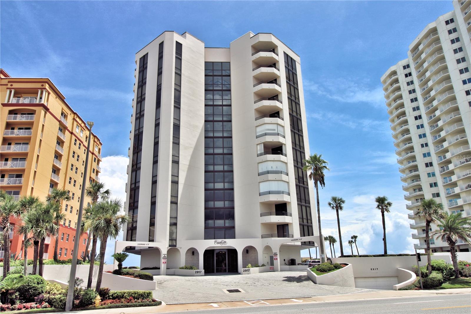 Opportunity Awaits at Oceans Ten Condominium - Direct Oceanfront Living. This unit offers ocean views and a prime location in the heart of Daytona Beach Shores. This two bedroom, two bathroom unit has amazing potential as it has been stripped down and is ready for renovation. Cascading water fall on each floor of the building. Flooring has been removed down to the concrete floor, so you can install a choice of flooring that matches your taste. Walls are stripped down and can be painted as you would like. The kitchen needs a full remodel allowing you to design the culinary space of your dreams with modern finishes and appliances. The community has direct beach access, indoor and outdoor pools, a fitness center and sauna. It is a secure building with underdground parking. Located close to shopping, dining and the vibrant Dayton Beach boardwalk -- yet tucked away in the tranquility of the Shores. Don't miss this opportunity to customize your coastal retreat with this blank canvas in well-maintained building with strong management.