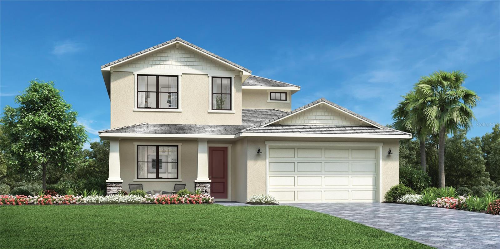 Under Construction. Step into modern comfort and timeless style with this spacious 2-story home, offering 3,195 square feet of beautifully designed living space. Featuring 4 bedrooms, 3.5 baths, a dedicated office on the main level, and a generous upstairs loft, there’s room for everyone to work, relax, and entertain.
The primary suite is conveniently located on the first floor, creating a peaceful retreat, while the remaining bedrooms are tucked away upstairs for added privacy. Throughout the home, luxury vinyl plank flooring adds warmth and durability—no carpet here.
Enjoy cooking in the gourmet kitchen with sleek quartz countertops and take the party outside to the extended covered lanai—perfect for year-round outdoor living. Located in a natural gas community, this home combines energy efficiency with high-end finishes.
Estimated completion is late fall 2025—your dream home is closer than you think!
