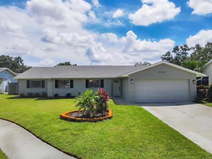 Stylishly updated and meticulously maintained four-bedroom, two-bath pool home, ideally on a quiet cul-de-sac in one of West Bradenton’s desirable neighborhoods. Entering inside, you’ll discover a bright, open floor living space with vaulted ceilings, luxury waterproof vinyl plank flooring and glass sliders leading to the pool. The modern kitchen is a culinary haven, featuring shaker-style cabinetry, quartz countertops, stainless steel appliances, a breakfast bar, closet pantry for storage, striking tri-color subway tile backsplash and reverse osmosis system. The spacious primary suite offers private access to the covered patio, a spa-inspired en-suite bath with a seamless glass shower, custom tile finishes, a dual sink quartz vanity and stone-style finish tile flooring. Three additional bedrooms provide ample space for a growing family, guests, or a home office, each with updated closets. Guest bath exhibits new mosaic tile flooring, updated vanity and subway tile finishes in the shower and tub. Enjoy your own backyard oasis with a screened-in refinished pool deck and resurfaced pool (2024), covered lanai, new sod and a fully fenced yard, ideal for entertaining or relaxing in privacy. The home is equipped with a fully functional well pump and newer irrigation system, offering lush landscaping without the water bill. Additional upgrades include fresh interior paint and modern baseboards, new ceiling fans and closet doors throughout, and expanded attic storage. Plus, an oversized driveway with two-car garage, newer HVAC (2022), low HOA fees and community pool. Built to withstand Florida’s toughest weather, this concrete block home in Flood Zone X sustained zero damage during last year’s hurricane season with no lost shingles, no flooding and peace of mind, according to the owner. Just minutes from GT Bray Park, IMG Academy, top-rated golf courses, Bradenton Christian School and the world-renowned beaches of Anna Maria Island, this home offers a blend of comfort, style and location. Don’t miss this rare opportunity to own a move-in-ready pool home in a prime location with thoughtful upgrades and exceptional care throughout.