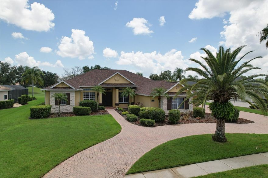 One or more photo(s) has been virtually staged. Breathtaking view of the 13th tee on the semi-private River Club Golf Course! This large floor plan layout is perfect for entertaining and situated on one floor! Featuring the primary bedroom with en suite on one side of the home with sliders to the screened lanai and private heated pool. The den is positioned off the formal living room and close to the primary bedroom. Three additional bedrooms with 2 additional baths are positioned on the other side of the home. The large kitchen with butler’s pantry has a breakfast bar and dinette area overlooking the pool. The wood glazed cabinetry is plentiful with room for all your kitchen gadgets too! Ceramic tile and engineered wood flooring throughout the living areas and brand-new carpet has been installed in all the bedrooms. Two covered lanais and the oversized screened patio and pool provide plenty of outdoor entertaining space. Side load 3-car garage and the circular drive provides plenty of space for you and your guests. Home has been professionally cleaned including steam cleaning both the tile and grout. Close to all the wonderful amenities in Lakewood Ranch!
