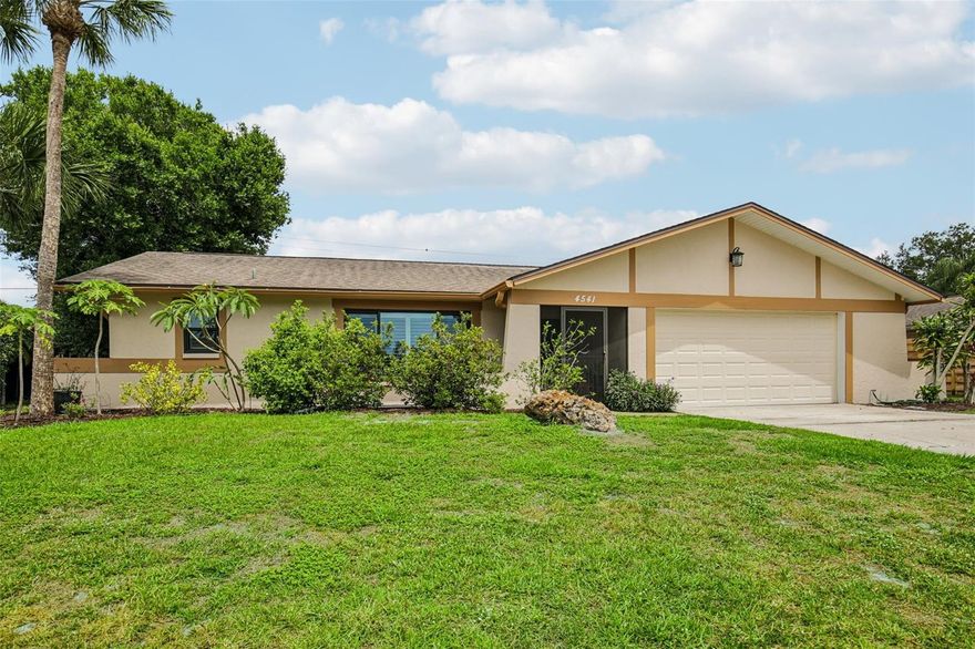 Welcome to 4541 Charing Cross Road, a beautifully maintained 3-bedroom, 2-bath pool home offering just under 2,200 heated square feet in the highly desirable Bent Tree Village golf course community. Situated on an oversized quarter-acre lot, this property backs directly to the golf course and offers exceptional privacy, mature landscaping, and peaceful views. With LOW HOA DUES, NO CDD FEES, optional country club membership, and a whole-home water filtration system, this home delivers the perfect blend of comfort, convenience, and lifestyle.
French wood doors welcome you into the foyer, where abundant natural light and thoughtfully designed living spaces create an inviting atmosphere throughout. The home features tile flooring in the foyer, kitchen, family room, breakfast nook, and wet areas, while the bedrooms and formal living/dining room combination showcase luxury vinyl plank flooring. Plantation shutters adorn every window, and all windows have been upgraded to impact-resistant double-pane windows for added energy efficiency and peace of mind.
The kitchen is designed with both functionality and style in mind, featuring Corian countertops, stainless steel appliances, an undermount sink, a beautiful backsplash, and a large built-in pantry for ample storage. The breakfast nook overlooks the family room, creating an open and inviting layout that is perfect for both everyday living and entertaining. The spacious family room is anchored by a stunning stone wood-burning fireplace, creating the perfect gathering space. Multiple sets of sliding glass doors from the kitchen, living room, and primary suite seamlessly connect the indoor living areas to the covered lanai and screened pool area complete with a pool heater. Surrounded by lush tropical landscaping, the backyard offers a private retreat ideal for entertaining or relaxing year-round.
The generously sized primary suite features private access to the lanai, dual closets including a walk-in closet and built-in closet, and an en-suite bathroom with double vanities and a beautifully tiled walk-in shower. The split-bedroom floor plan provides added privacy, with two additional bedrooms and a full guest bathroom located on the opposite side of the home.
Additional updates include a 2019 HVAC system, updated electrical in 2018, and a reinforced garage door installed in 2018.
Residents of Bent Tree Village enjoy access to a community lake for small boats and fishing with permit, along with optional golf and country club amenities. Located within an A-rated school district, with the elementary school just a short golf cart ride away, this home also offers convenient access to I-75, shopping, dining, Gulf beaches, and world-class healthcare facilities.