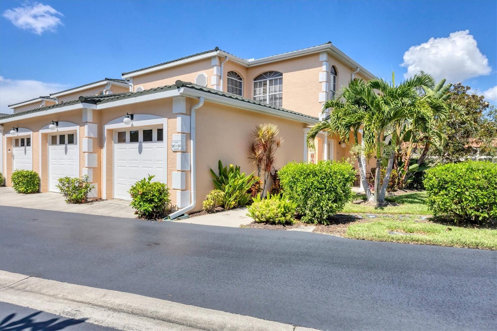 One 007..(That's secret code for this is a real find!) Don't see this as a sales pitch, understand this one is REALLY all about location location and location, with hidden secrets all your neighbors WON'T enjoy. Located in the wildly popular amenities packed, gorgeous Gondola Park Community on the Capri Isles Golf. Watch the golfers approach the 2nd fairway and fabulous sunsets from your 9x18 screened lanai with full size sliders pocketing out of sight from the living and your own private slider from the primary suite. This 2 BR, 2 Bath condo has loads of updates and is tastefully done in neutral tones and lasting finishes, granite, tile and easy to clean floors with a split floor plan. Closets are plentiful and allow for a large pantry off the kitchen or storage of whatever you need. Speaking of storage. Don't not miss the fact your single car garage has direct and COVERED access to the front door. Nary a drop of summer rain will muss your hair in this place. Located at the far back corner of the Community, You'll appreciate the perks this provides. It's an END unit, GROUND LEVEL . You're at the end of the cul de sac and have additional parking spaces and plenty of space for scooters and sidewalk chalk. The living room hides a large walk-in storage closet that will really come in handy. Full size top loading Maytag washer dryer set, updated white appliances. Amazing open concept from kitchen to living area and the lanai. This Community has just, replaced the roof, remodeled the clubhouse where planned YEAR ROUND SOCIAL ACTIVITES are happening. Tennis and pickleball courts are close enough to stroll over but far enough to not hear them. You'll have access to a gorgeous pool with lake and fountain views, 2 exercise rooms, a CRAFT ROOM!! Sewing, cards, and pool. Location is everything, 1 turn off Capri Isles to the beach in Venice, minutes to the Venice SMH and I-75.
