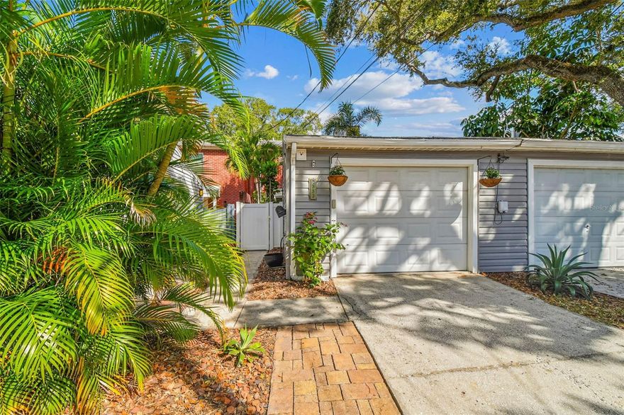LOCATION, LOCATION! NO HOA! FLOOD ZONE X! PLANT HIGH SCHOOL ZONED! Experience South Tampa living at its finest in this beautifully updated townhome, situated near iconic Bayshore Boulevard and blocks away from Hyde Park Village, fine dining, and trendy rooftop bars. This home offers the perfect balance of luxury, convenience, and privacy with no HOA fees and a Flood Zone X designation. Enter through your gated private courtyard into a bright, open kitchen with granite countertops, a center island, and abundant storage that flows seamlessly into a spacious living and dining area with new tile floors and sliding glass doors leading to a covered, screened-in patio with mature landscaping and a pavered outdoor space. Upstairs, you’ll find two spacious bedrooms, each with its own en-suite bath and walk-in closets. Additional highlights include a laundry room, half bath on the main level, a one-car garage with extra storage, and ample parking. Zoned for Mitchell Elementary, Wilson Middle, and Plant High School, this stunning townhome offers the best of South Tampa living, schedule your private showing today!