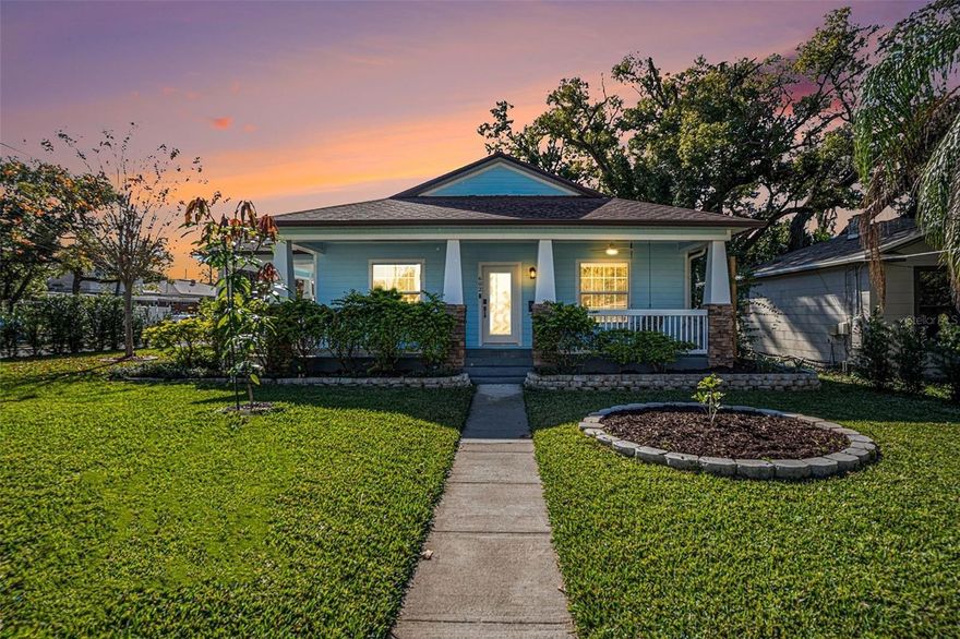 Start on the front porch and take in the lush front yard landscaping, complete with fruit trees, then walk into a foyer that opens to a high ceiling, open living space with no carpet. The living room features French doors that lead to the carport, and it flows seamlessly into the dining area, which is equipped with a wine refrigerator. Bar height counters connect the dining space to the kitchen, which offers granite counters and plenty of cabinet storage. All rooms include ceiling fans, and the split layout keeps the primary suite separate. The main bedroom includes an en suite bath with a shower and a custom walk-in closet. Bedrooms two and three are on the right side of the home. Near the back door, you will find the laundry room, with a washer and dryer included, plus a tankless water heater. Out back, step onto the deck and into a private fenced yard with pavers, a pergola, and a fire pit. The detached two-car garage is accessible from the backyard. Parking is a standout here with a two-car garage, plus a driveway and carport. No HOA. No flood zone. The location puts you close to Armature Works (4 min by car, 12 min walk) for food and events, as well as the Tampa Riverwalk, offering an easy waterfront walk into downtown. Water Works Park is nearby as well. Groceries are convenient with Sprouts Farmers Market close by in Tampa Heights (4 min drive). Downtown entertainment like Tampa Theatre and the Straz Center is within reach, and the free TECO Line Streetcar connects downtown with Channelside and Ybor City. Here’s your opportunity to own a newer built (2015) home in this sought-after area. Schedule your private tour today.
