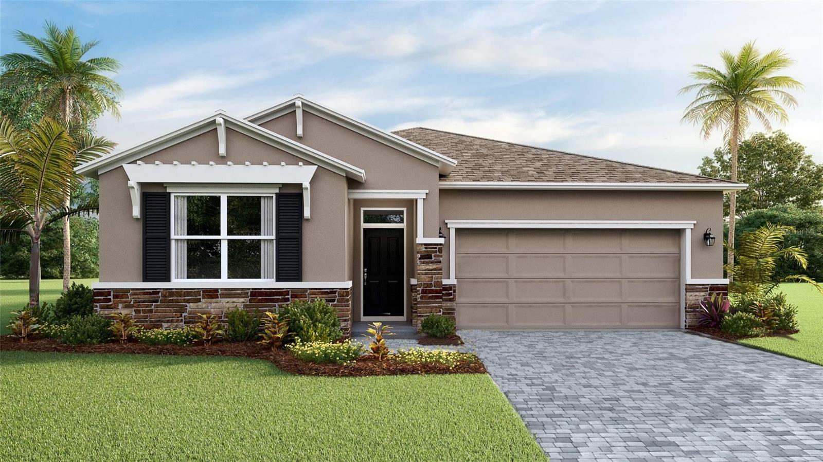Under Construction. Receive up to $15,000 towards closing cost and special interest rates with our preferred lender NOW until August 17th. This one-story, all concrete block constructed home has a truly open concept plan, featuring a spacious kitchen with a large granite kitchen island that overlooks a large dining area, great room, and breakfast nook which flow out onto a covered lanai. The first phase of The Resort Club amenity center is NOW OPEN, including Trade Route Coffee Kitchen, Resort Style Pool, Fitness Center, Athletic Performance Center, and Pet Park. Future phases of The Resort Club will include a poolside bar & grill, outdoor activities area, The Event Center, and The Terrace Chef’s Patio. Future amenity centers, Adventure Retreat & Cabana Corner, will include Pickleball, Tennis & Bocce Courts, Pet Park, Golf Cart Parking, Sunset Terrace, Clubhouse, Resort Pool & Spa, Resistance Pool, Poolside Cabanas & Beach Area, Outdoor Activities Area, Poolside Grilling and more. This home comes with stainless steel dishwasher, range, and microwave. Pictures, photographs, colors, features, and sizes are for illustration purposes only and will vary from the homes as built. Home and community information including pricing, included features, terms, availability and amenities a