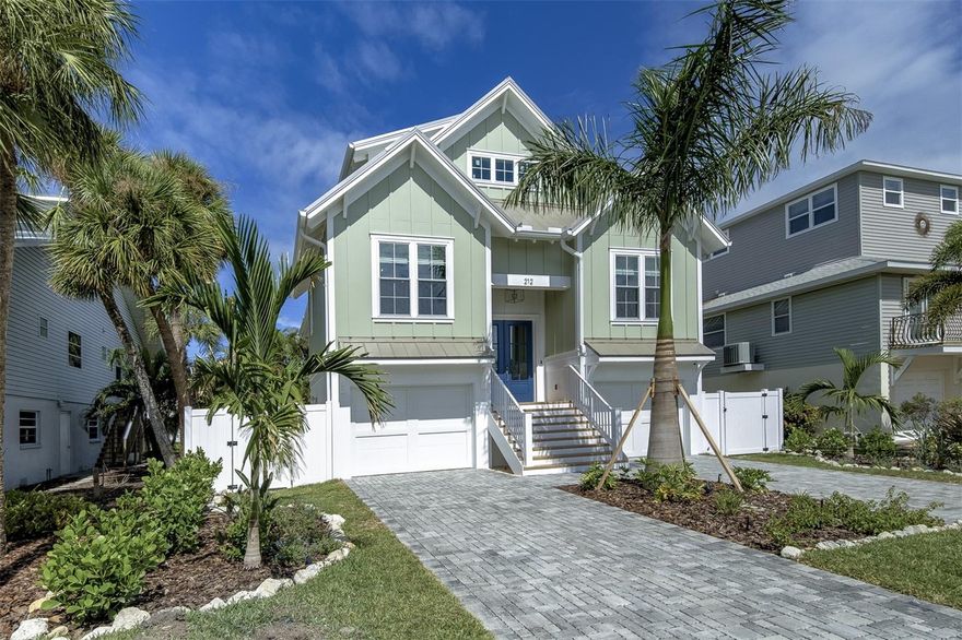 Brand-new luxury single-family home located 1 block to the world-famous beaches of Anna Maria. This is a 4 bed 4.5 bath pool home with a spa, 2-car garage, utility room, rooftop deck with peeks of the Gulf, champagne metal roof, covered balconies, turf around the pool/spa and a low maintenace yard with plenty privacy, security cameras, and elevator. It features an open plan living room/dining room/kitchen with an oversized eat in island. All bedrooms are ensuite.  It comes fully furnished and includes a full landscaping package. No expenses were spared. All finishes/fixtures and colors were chosen by the interior decorator. All materials, finishes, appliances, trim package, furnishings, and fixtures available upon request. This would be a perfect vacation rental or home. Call to schedule your appointment today.