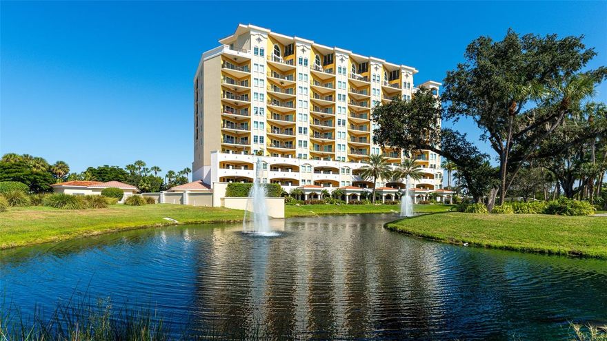 Spectacular water views of Manatee River!  The luxury end unit condo features a mix of warm wood floors & tile throughout.  The large well appointed kitchen with stainless appliances and stone countertops will bring out the chef in you.  The open floorplan looks through the large high wind load rated sliding doors onto the private patio with great views of downtown Bradenton & Manatee River.  Boat slips are available at the nearby Riviera Dunes Marina.  As you walk through the media room to the very large main bedroom suite you will appreciate the double walk in closets as well as seperate shower & soaking tub.  This gated community with assigned covered parking is a must to view in person.  Ask about our current move in specials!