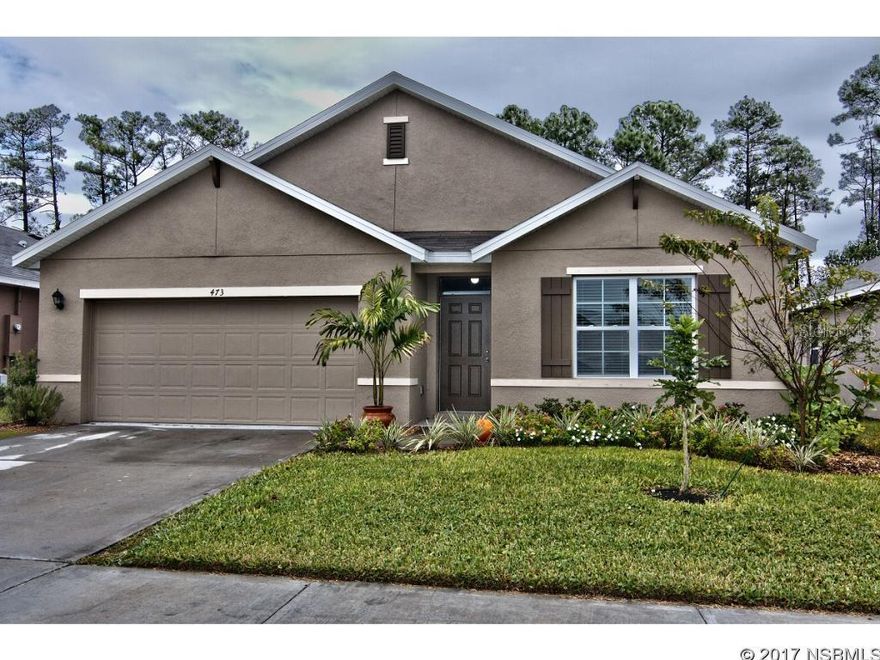 NO NEED TO WAITâ¦MOVE IN READYâ¦4 BEDROOM 2 BATH 1,828 SQUARE FEET ONE STORY HOME BUILT IN 2016.  ELEGANCE AND SUPERIOR CONSTRUCTION ARE THE HALLMARKS OF THE CALI FLOOR PLAN IN THE SABAL LAKES COMMUNITY.  THE DESIRABLE HOME LOCATION IS ADJACENT TO A NATURAL PRESERVE PROVIDING A PEACEFUL SETTING.  ALSO, THERE IS A LOW MAINTENANCE PVC FENCING AND A COVERED BACK PORCH GIVING YOU PLENTY OF SPACE FOR OUTDOOR ENTERTAINING.  AS YOU WALK-IN, THE NATURAL LOOKING DECOR CREATES A SENSE OF OPENNESS.  YOU WILL NOTICE THE DETAILS, SUCH AS, THE ROUNDED ARCHWAYS, WELL-APPOINTED PAINTED ROOMS AND THE STAINLESS STEEL APPLIANCES.  THERE IS A KITCHEN ISLAND TO ENJOY YOUR MEALS AND A LARGE DINING AREA FOR ENTERTAINING.  THE HOME FEATURES A FORTH BEDROOM OFF THE FOYER THAT CAN BE USED AS AN OFFICE.  THE COMMUNITY HAS AN IN-GROUND POOL WITH A SPACIOUS SUNNING DECK, POND TO FISH AND MORE.  WHY PAY THE HIGH HOME PRICES AND MONTHLY MAINTENANCE ASSESSMENTS TO LIVE ON THE BEACHSIDE?  YOU CAN PURCHASE THIS HOME FOR LESS AND HAVE A YEARLY MAINTENANCE ASSESSMENT OF $600 WITH EASY BACK ROAD ACCESS TO THE BEACH!!!  LET US NOT FORGET THE HOME IS CENTRALLY LOCATED CLOSE TO I95, DIRECT ACCESS TO CENTRAL FL AND MINUTES FROM OUR BEAUTIFUL BEACH AND RIVER. ;Water: City