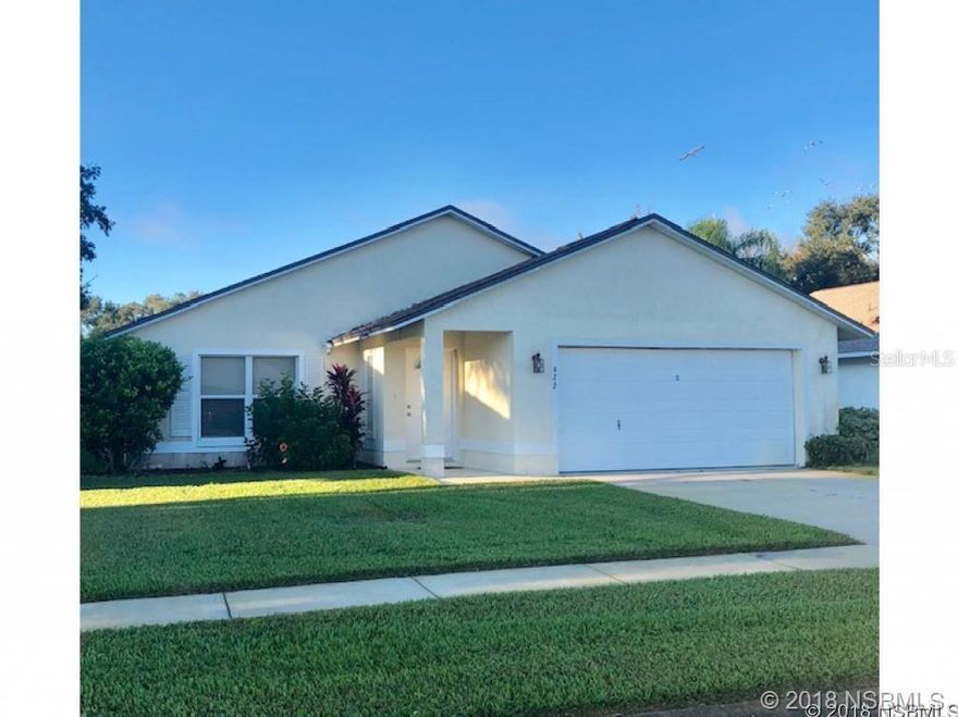 Beautifully updated 3/2 block home in desired Tymber Trace. The open kitchen features new stainless steel refrigerator, range and dishwasher and a large island open to the dining and living room with cathedral ceilings. Neutral paint throughout the split bedroom floor plan creates a very comfortable home. This ideal Florida home offers a great screened porch installed July 2015 with center beam for a ceiling fan and used heavy duty frame so that windows can be installed at a later date. New HVAC unit installed August 2016. All ceiling fans have been updated recently. A new sprinkler system controller was installed in the garage in 2016. In addition, a privacy screen was installed in the backyard in July 2017. The Clubhouse has a secured community pool and shuffleboard courts. The neighborhood has underground utilities and very little traffic. This home is Golf Cart accessible to Canal Street, Flagler Avenue and the Beach. Information assumed accurate but not guaranteed. ;Water: City