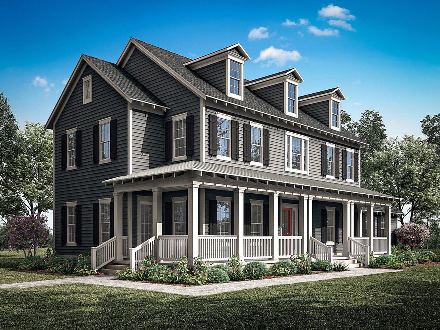 Under Construction. The Hilton Head is a strikingly beautiful plan with amazing curb appeal. Featuring a wrap-around porch on a corner homesite, you can bring your indoor entertaining outdoors. This 2-story home is bright and open and perfect for modern living. The first floor features a spacious kitchen open to a breakfast bar, expansive great room and dining space. Featuring a gourmet kitchen with natural gas cooktop, stainless steel hood, built-in microwave and oven with 42" cabinets, and quartz countertops. A private study, powder bath, and covered lanai leading to a 2-car garage completes your first floor. Upstairs, you have 4 bedrooms, including the Owner's Suite with oversized shower, dual vanity and walk-in closet. A loft space, full secondary bathroom with dual sink vanity, and laundry room round out the second floor. Located just one block from the brand new amenity center.