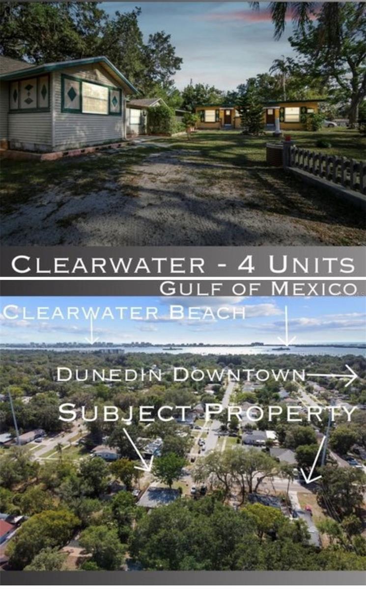 INCOME GENERATING QUADPLEX IN DUNEDIN, (4) 2 BEDROOM 1 BATHROOM UNITS. CLOSE TO PINELLAS TRAIL AND BEACHES. HOSPITAL,RESTAURANTS,SHOPPING AND TONS OF OUTDOOR ACTIVITIES. AMPLE PARKING, NEW ROOF AND ALL UNITS HAVE BEEN NEWLY RENOVATED.