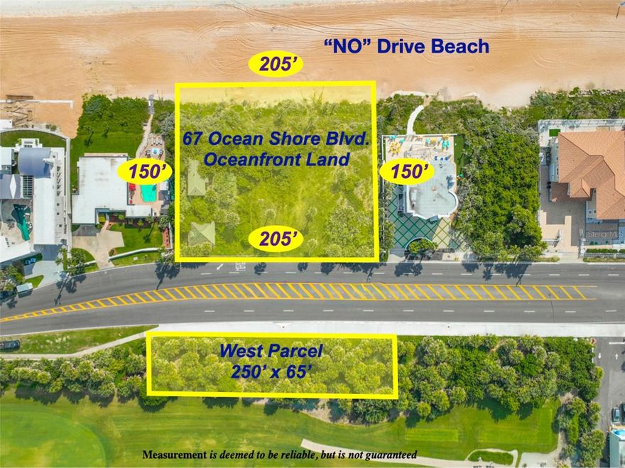 A rare opportunity to purchase this HUGE PRIME OCEANFRONT PROPERTY with 205 FEET OF LUXURIOUS OCEAN FRONTAGE located on the PRISTINE “NO DRIVE” BEACH surrounded by IMPRESSIVE ESTATE HOMES in the most prestigious area of Ormond Beach, Florida…. Build ONE or TWO SINGLE FAMILY HOMES!! … This awesome property ZONED R-2 is the LARGEST PARCEL IN THE AREA and can be divided into TWO BUILDABLE LOTS giving it tremendous value...  Build an oceanfront mansion or subdivide the parcel and build your dream home on one parcel and sell the other parcel to pay for it!  This property also includes AN ADDITIONAL 13,000 SQ. FT. STRIP OF LAND which is ZONED R2.5 on the west side of Ocean Shore Boulevard which CAN BE COUNTED TOWARDS TREE PRESERVATION AND OVERALL LOT AREA when the area on the east side is developed providing tremendous added value… This entire parcel totals 1.07 ACRES of land calculating to 47,325 SQ. FT… The lot is CLEARED and it is HIGH ABOVE THE BEACH so you’ll enjoy AWESOME VIEWS OF THE AZURE ATLANTIC OCEAN AS FAR AS THE EYE CAN SEE!!… It is also located in FLOOD ZONE “X” providing added protection and peace-of-mind…… Currently there is a cottage and detached garage on the property… UTILITIES IN PLACE & IMPACT FEES ALREADY PAID!!  A stone’s throw to Granada Boulevard providing convenient access to shopping, great restaurants, medical facilities and much more!!   Hear the sounds or the surf, smell the salt air & see majestic sunrises every day!!   MAKE ALL OFFERS KNOWN!!!!!!!