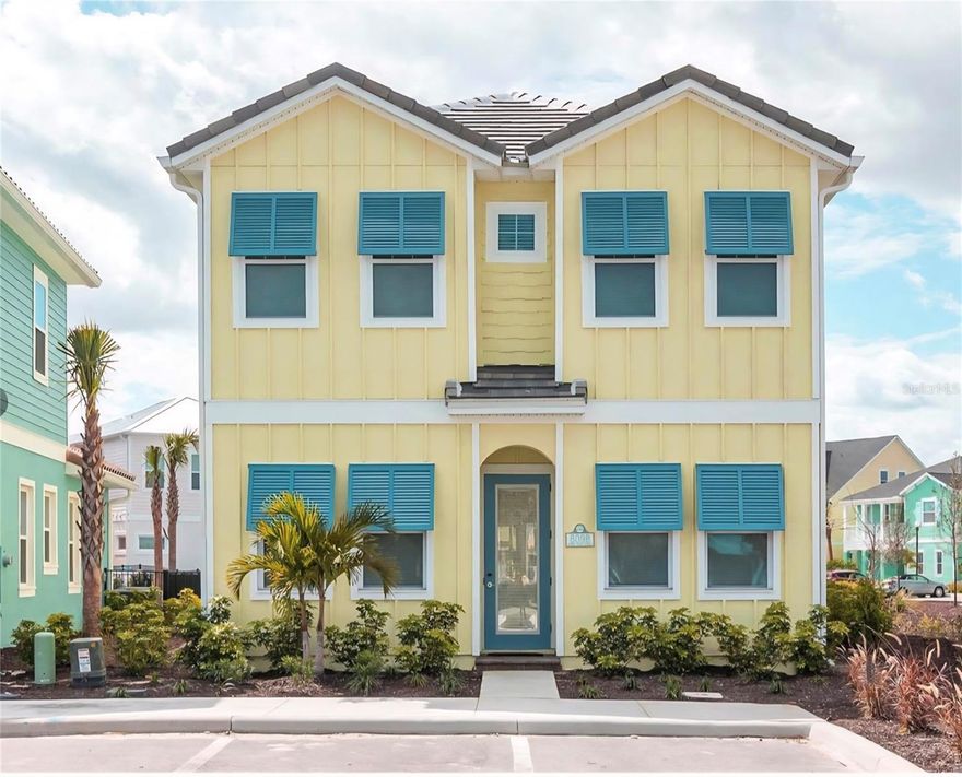 Experience resort-style living in this stunning 5-bedroom, 5.5-bath cottage located in the highly sought-after Margaritaville Resort Orlando. Perfectly positioned on an oversized corner lot, this home offers exceptional privacy along with its own private pool and heated spa, creating the ideal setting for relaxation or entertaining.

This beautifully designed two-story floor plan comes fully furnished, with every detail thoughtfully selected to create a light, airy, coastal atmosphere. Soft mint and pastel yellow tones, wood-plank tile flooring, and energy-efficient stainless steel appliances all come together to provide both style and function. Natural light fills the home, enhancing the bright “beach breeze” ambiance throughout.

The layout features two bedrooms on the first floor and three bedrooms upstairs, including a spacious primary suite. Each of the three second-floor bedrooms boasts its own en-suite bathroom, ensuring comfort and convenience for guests. The two upstairs guest rooms offer private balconies, while the primary suite also enjoys access to outdoor space for peaceful moments of retreat. A dedicated half-bath off the lanai adds extra ease for poolside living.

Located within Margaritaville Resort, residents and guests enjoy world-class amenities and a prime location with quick access to major highways, shopping, dining, and—best of all—the Disney parks. Whether you're seeking a high-performing short-term rental investment or a beautiful place to call home long-term, this cottage embodies the ultimate laid-back Florida lifestyle.