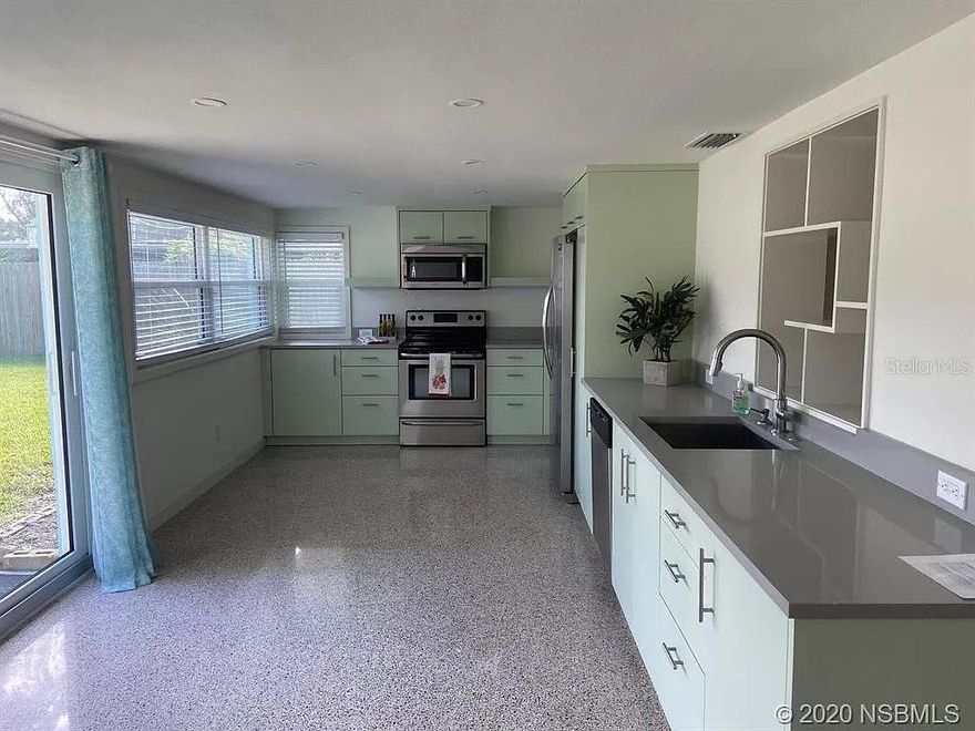 Made New Mid Century Ranch Home on Oversized Lot!  A Top to bottom renovation by noted Interior Design firm well completes this amply sized 3 bedroom/2 bath residence.  New gourmet kitchen, a light and bright Florida room over look an oversized back yard.   Private attached garage, Worry Free landscaping, and High Speed WIFI are available. 
 
Experience an ultimate Master Suite with private bath ....plus new windows, doors and many designer fixtures and finishes ---all  combine to make this today’s best NSB value.
Oh so Centrally located, this  mid beach this home  is just a short  walk to the shore and nearby are shops, restaurants and indeed  all the Big Little City experiences that  our community so enjoys.
 
Professionally owned and managed to your satisfaction.  We think you will agree this is The place to be!


  HOLIDAY SPECIAL: RENTAL RATE $2950 - Must apply by Sunday, December 16, 2023