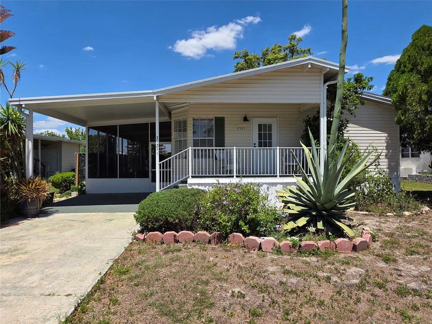 Owner is MOTOVATED and willing to entertain your offer on this Spacious 2006 Homes of Merit doublewide featuring 3 three-bedrooms & 2 bathrooms. A welcoming raised covered front deck greets you and gives access to the spacious front kitchen with eat-in area, breakfast bar and convenient indoor laundry with storage. Open to the kitchen is the centrally located living room with its own entry from the huge 11'x37' screen room. All three bedrooms and the main bathroom are accessed from the living room with the 2 guest bedrooms at the back of the home and the primary bedroom suite with its own attached bathroom being located just behind the kitchen. This spacious home is mostly furnished and includes all major appliances. Notable exterior features include low maintenance vinyl lap siding, new shingle roof (October 2025), beautifully landscaped lot with planters and a nice sized free-standing shed in the back yard.  This lovely home is located within Betmar Acres an active and friendly 55+ community which boasts a wide range of activities & amenities including bingo, dances, indoor shuffleboard, two swimming pools, two hot tubs, organized monthly activities, three nine-hole golf courses, miniature golf, park library, horseshoes, pickleball, tennis, bocci ball, basketball court, gazebos, fenced pet play area & walking paths. This community has it all for your entertainment. Call today to schedule your private tour.