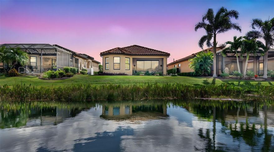 Luxuriously Upgraded Roma Model with Pond Views & Room for a Pool – Esplanade Golf & Country Club. Welcome to 13327 Torresina Terrace, an impeccably maintained Roma model offering 2 bedrooms, 2 bathrooms, a private office, and peaceful pond views in the highly desirable Esplanade Golf & Country Club of Lakewood Ranch. As you enter, you’ll immediately notice the tile flooring throughout the main living areas, perfectly paired with 8-foot interior doors, tray ceilings, and elegant crown molding that accentuate the home’s open and airy layout. Both bedrooms feature engineered hardwood flooring, while the private office is enclosed with French doors and finished with warm wood flooring—ideal for a quiet workspace or flex room. The kitchen is a true highlight, featuring 42” white cabinets with crown molding, soft-close drawers, pull-out lower storage, and under-cabinet lighting—designed for both style and everyday functionality. Custom plantation shutters and shades enhance the living spaces, providing a polished and energy-efficient finish. The spacious primary suite includes a large walk-in custom closet, offering organized storage solutions and everyday convenience. The second bedroom also boasts its own custom large walk-in closet, a rare and sought-after feature for guest comfort or multi-use needs. A well-appointed laundry room includes built-in cabinetry, providing ample storage and workspace. The extended garage is finished with tile flooring, offering a clean and upgraded utility space. Step out onto the screened-in lanai with tiled floors, where you can enjoy the tranquil pond views—and there’s plenty of room in the backyard to add a custom pool, turning this retreat into your personal Florida oasis. Additional updates include a newer A/C unit installed in 2024 and fresh professional landscaping that adds curb appeal and privacy. Located within Esplanade, residents enjoy exclusive access to a gated, maintenance-free community with resort-style amenities, including golf, tennis, pickleball, spa, fitness center, dining, and an active social calendar. This move-in ready home offers timeless style, smart upgrades, and an unbeatable lifestyle—this is a non-deeded golf villa; however you can pay to play.