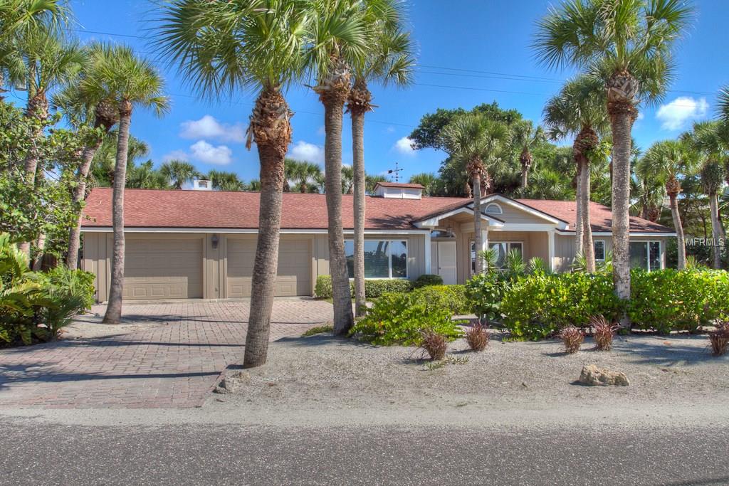 Fabulous Gulf to Bay property on beautiful Casey Key, one of the most unusual keys on the West Coast of Florida. Immaculately kept three bedroom home with a dock on the bayside of Casey Key. Cabana across the street overlooks the Gulf of Mexico. Beautiful views from the living room across the pool to the bay. Updated kitchen with granite countertops and stainless appliances. Primary bedroom has a king, first guest bedroom has a king and second guest bedroom has twins. Primary bathroom has a tub and shower, 2nd bathroom has a shower only and the 3rd bathroom has a tub. CASEY KEY, GULF TO BAY, BEACH, VENICE, SARASOTA
