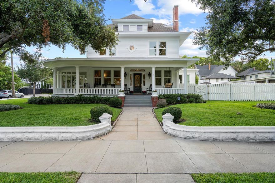 Under contract-accepting backup offers. Welcome to your dream home in the prestigious Historic Hyde Park district! This meticulously renovated luxury residence seamlessly combines classic elegance with modern sophistication. Sitting just shy of 16,000 SF double corner lot, this home features 5 bedrooms, 8 bathrooms, & a bonus room. Complete with a full GUEST HOUSE built in 2017. All new hurricane impact windows, new roof, new electrical & plumbing. Every aspect of this remarkable property has been thoughtfully designed and impeccably executed by Off Shore Designed, ensuring a truly unparalleled living experience. As you enter through the main door, you are greeted by a gracious gathering room adorned with exquisite details, setting the tone for the rest of the home. The gleaming engineered hardwood floors, high ceilings, and abundant natural light throughout create an ambiance of timeless charm and warmth. The main living areas offer an ideal blend of open-concept design and distinct spaces for formal/informal gatherings. The spacious living room boasts a stunning view of the kitchen & backyard, providing a focal point for relaxation and entertainment. Adjacent to the kitchen, the elegant dining room is perfect for hosting intimate dinner parties or extravagant celebrations. The gourmet kitchen is a culinary enthusiast's dream come true. Meticulously designed with top-of-the-line appliances, custom cabinetry, and a large center island, it offers both functionality and style. Whether you are a master chef or simply enjoy casual cooking, this kitchen will exceed your expectations. Appliances include Thermador, Miele, and Sully Classique. Countertops are finished off with stunning marble, and black soapstone for the bar/coffee area. Retreat to the luxurious master suite, a private oasis of tranquility. Featuring a spacious bedroom with a sitting area, or what can be used as a second closet/office. A lavish en-suite bathroom with a 72” concrete soaking tub and a separate walk-in shower, and a generously sized walk-in closet.  Master is equipped with a built in sauna, steam shower, and a TOTO Neorest NXI toilet. This suite is designed for ultimate relaxation and rejuvenation. The remaining bedrooms are equally impressive, each offering its own unique charm and character. With ample closet space and well-appointed bathrooms, these rooms provide comfort and privacy for family members and guests alike. This exceptional residence also includes a versatile home office/library, a media room for entertainment, or what can be a fully equipped fitness center, ensuring that every aspect of your lifestyle is catered to within the confines of your own home. As you step outside, you are welcomed by a meticulously landscaped backyard oasis. Guest house photos not pictured, but includes powder bath, living room, and kitchenette on first floor. Second floor you will find a spacious loft, full bedroom, and full bathroom. Located in the highly sought-after Historic Hyde Park district, this home offers easy access to the vibrant cultural scene, renowned restaurants, boutique shops, and lush parks that define this prestigious neighborhood. Indulge yourself in the epitome of luxury living with this recently renovated masterpiece. Impeccable craftsmanship, timeless design, and an unrivaled location make this property a true gem. Don't miss the opportunity to make this extraordinary residence your own and experience the pinnacle of sophistication and elegance. ARC approved arbor style covered parking.