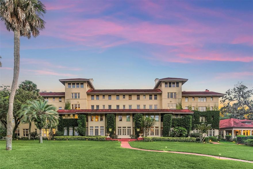 Welcome to the epitome of luxury living at The Alabama in beautiful Winter Park.  Nestled in one of Central Florida’s most sought-after neighborhoods, this exquisite condo offers a rare opportunity to experience the best of urban convenience and tranquil suburban charm.  Residents of the Alabama enjoy access to a range of amenities, including a sparkling pool, fitness center and a clubhouse for social gatherings. An intimate foyer welcomes you into this 2-bedroom, 2-bath unit with 993 square feet of space, gorgeous 7.5” plank White Oak floors and 11’ high ceilings throughout.  The well-appointed kitchen featuring Viking & Fisher/Paykel appliances, marble counter tops and ample cabinet space, opens to a great room with lake views.  Wake up to the soft Florida sun streaming through large windows of the Primary bedroom retreat which also showcases lake views, custom closet built-ins and a marble bath.  Guest suite currently furnished as a flex space opens up to a private 400 sq. ft. terrace with gate (only 5 private patios in entire complex).  Extra Details: Roof 2018, boat slip available (first come first serve), climate controlled storage closet, bike/scooter storage, 1 deeded covered parking space, plenty of guest parking, on site manager, property is gated and secured on over 5 acres on Chain of Lakes.  No rentals permitted, small pets most welcome.
Wether you step outside to your private terrace to unwind and enjoy a cup of coffee in the morning or enjoy the views of the well-manicured grounds/lush landscaping or watch sunset on Lake Maitland…your investment in a beloved piece of Winter Park's history is sure to enhance your lifestyle!  
Don’s miss the chance to make this luxurious condo your new home.