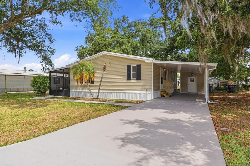No HOA, No Lot Rent! You own your home and your land! Welcome to this 3-bedroom, 2-bath home tucked away on a quiet cul-de-sac street. Sitting on a ¼-acre lot with a fully fenced backyard. A new roof, and AC, spacious storage shed. When you step inside, you enter into an open concept, setting the tone for the rest of the home. The remodeled kitchen features light, soft-close cabinetry and stainless-steel appliances, offering a modern touch while maintaining the home’s cozy atmosphere. With modern updates, and USDA financing eligibility, this property is a fantastic opportunity for buyers looking for comfort, space, and affordability Conveniently located near I-4 and shopping, this home combines peaceful neighborhood living with easy access to everything you need. Come see it in person and experience the peace and tranquility it has to offer!