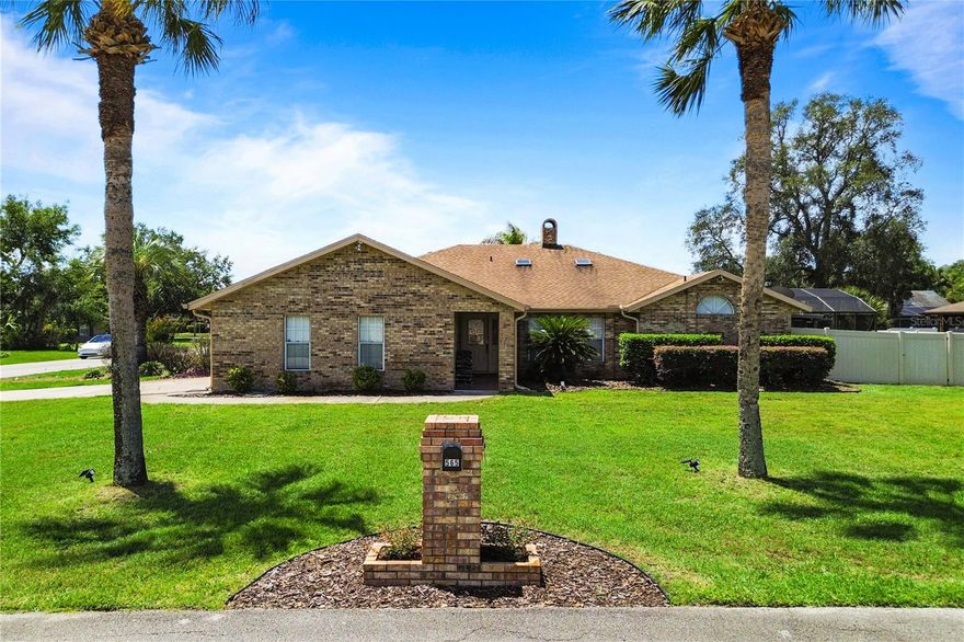 Located off a cul-de-sac in DeBary's established Summerhaven community, this beautifully updated brick home offers the perfect blend of comfort, character, and convenience.  Inside, spacious open living/dining rooms centered around a stunning double-sided wood-burning fireplace.  A bonus room off the kitchen adds even more flexibility.  An expansive Florida room lines the family room, featuring floor-to-ceiling windows overlooking the screened solar-heated pool with a covered patio area, creating the perfect set-up for outdoor dining, gatherings, and entertaining. The outdoor space is beautifully landscaped and podocarpus has been added along the pool cage for additional privacy and greenery.  

The primary suite also offers direct pool views and access, creating a true retreat feel, complete with custom closets in the primary bedroom and a light/Bluetooth sound system in the shower.  Recent updates in the house include a kitchen remodel with new quartz countertops, stove, dishwasher, microwave and sink.  Guest bathroom revamp with new flooring, vanity with quartz countertop and light fixture. Updated switches, outlets and door hardware as well as updated flooring throughout the home provides seamless consistency.  All appliances have been updated with the exception of the refrigerator.  

Additional major improvements include a 2024 A/C unit, 2025 septic drain field and septic tank pumping, new garage door, saltwater pool conversion.  Roof replaced in 2017.  

Conveniently located just minutes from grocery stores, restaurants, shopping, parks, medical facilities, SunRail, and quick access to I-4, commuting to Orlando, Lake Mary, and the beaches is a breeze. Beautifully maintained, thoughtfully updated, and move-in ready - this home is one you won't want to miss!