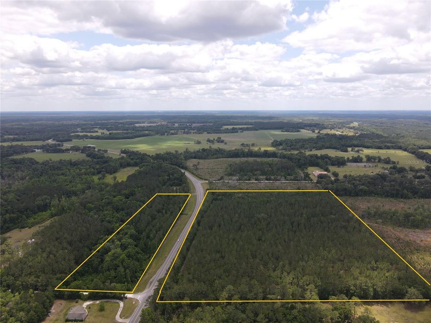 Prime Land on Highway 121 in Alachua County with planted pine trees!  Just North of Gainesville with property on BOTH sides of the paved road in a great location.  The Slash Pines are 23 years old and close to harvest time.  This property currently serves as a recreational property & investment with the valuable trees.  Future use can be as a homestead with home site, farm, pasture, timberland, etc.  The location provides country living at its best!  Truly a must see!