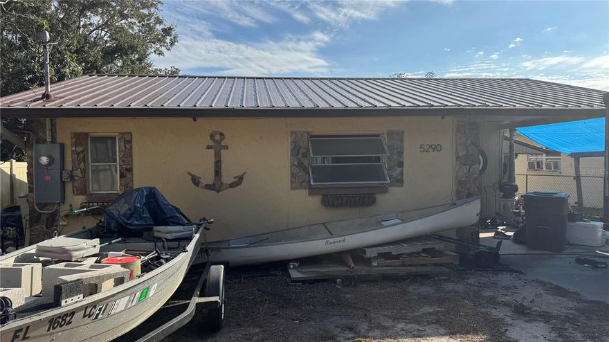 Value add opportunity! This property is the definition of a blank canvas! This block construction WATERFRONT home with floating dock/ seawall has all the potential to be your next home run! With the roof, electrical, and window/ door replacement being done in 2022 (As county records) all you have to do is update the interior up to modern standards and you will have your next home run deal! 

The interior of the home is completely demoed out, offering a blank canvas for its next owner to add its modern touches/ finishes. Given the location and asking price, this is SURE to fly!!!