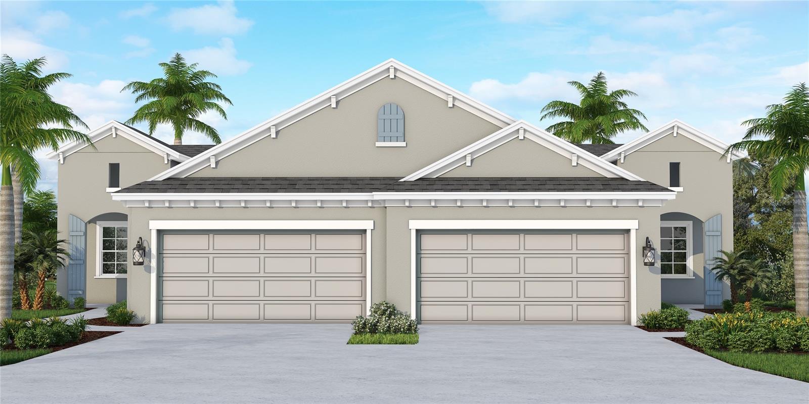 The Tidewater, a 2 bedroom, 2 bath twin villa home designed by Neal Communities features a spacious layout with an open living area leading out to an extended lanai. The home includes a roomy great room, dining area and beautifully equipped kitchen with island for enjoying five-star meals. A den offers the perfect space for a home office, while an extended lanai provides a lovely environment for enjoying the peaceful outdoors. The primary bedroom includes 2 walk-in closets, en-suite bath with dual sink vanities, walk-in shower and private water closet. The second bedroom offers a walk-in closet and full bath right next to it. This home is located in the vibrant community of North River Ranch in Parrish, Florida, shopping, dining and medical all within you reach. Easy access to major interstates and top rated schools. Photos are of the model and not actual home.