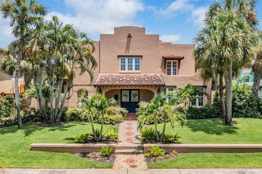 Price Improvement! Sellers have created a picture perfect dream home. This property is a must See! Schedule your showing today!

Built in the early 1900s and thoughtfully renovated, this Mediterranean-style masterpiece offers a unique blend of timeless character and contemporary comfort. Located just a short stroll from Tampa Bay—and not in a flood zone—this stunning home checks every box.

As you arrive, you're greeted by picturesque brick streets and tree-lined sidewalks that reflect the heritage of St. Petersburg, Florida. Step onto the inviting front porch and feel the embrace of old-world charm. Through the double doors, natural light pours into a beautifully sun-drenched interior, highlighting original built-in nooks, a cozy wood-burning fireplace, and even a rare basement—an exceptional find in this neighborhood.

Wide plank engineered oak flooring flows throughout the main level, guiding you through expansive living and dining areas ideal for both entertaining and unwinding. The chef’s kitchen is a true showstopper, featuring custom dark walnut cabinetry, a large center island topped with striking river blue quartzite, and premium Monogram and Bosch appliances—perfect for both everyday cooking and gourmet entertaining.

Upstairs, discover all the bedrooms, including a serene owner’s suite with dual walk-in closets and a spa-inspired ensuite bath. Indulge in the oversized walk-in shower and dual vanities with mirrored cabinets—a peaceful retreat at the end of the day.

Step outside to your private backyard oasis, where Florida living comes to life. Host unforgettable gatherings with al fresco dining under the covered porch, complete with retractable screens, a pass-through kitchen window, and a stunning heated saltwater pool framed by elegant pavers.

Need extra space or income potential? Don’t miss the 1920s Carriage House! This detached structure offers two separate units—one upstairs, one downstairs- with its own electric meter, making them ideal for guests, rentals, or a private home office.

Enjoy tranquil courtyard fountains, and endless spaces designed to relax, entertain, and make lasting memories. This isn’t just a home—it’s a lifestyle.

Just moments away, discover North Shore Park’s outdoor gym, volleyball and tennis courts, scenic walking trails, and the Aquatic Complex. Hop on your golf cart and head downtown to the St. Pete Pier, where splash pads, a beach, lounge chairs, and the Discovery Center await. Stroll through Vinoy Park, explore rooftop lounges, dine at fine restaurants, or visit the Marina, Yacht Club, Albert Whitted Airport, local museums, Rowdies soccer stadium, and bustling community markets. The best Florida lifestyle is in The Tampa Bay area. Happening now at nearby serene gulf beaches. Easy commute to Tampa/Bradenton/Sarasota airports in 30-45 minutes or less.