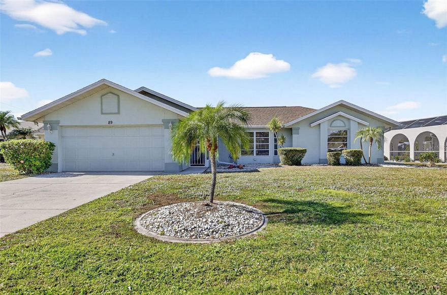 Move in ready home featuring numerous upgrades and an inviting open layout. This property boasts a brand new roof, new laminate wood flooring and tile throughout, new crown molding, new smoke detectors, and a new garbage disposal. The spacious kitchen offers ample cabinet space and flows seamlessly into the dining area, making it perfect for everyday living and entertaining. Enjoy freshly painted walls and ceilings, ceiling fans throughout, rounded arch ways and a well sized primary suite with a walk in closet and extra storage space. The master bath includes a tile walk in shower. Step outside to a screened in pool with a new pool motor, ideal for relaxing year round. Appliances included: refrigerator, stove, dishwasher, washer and dryer. A beautifully updated home you don’t want to miss!