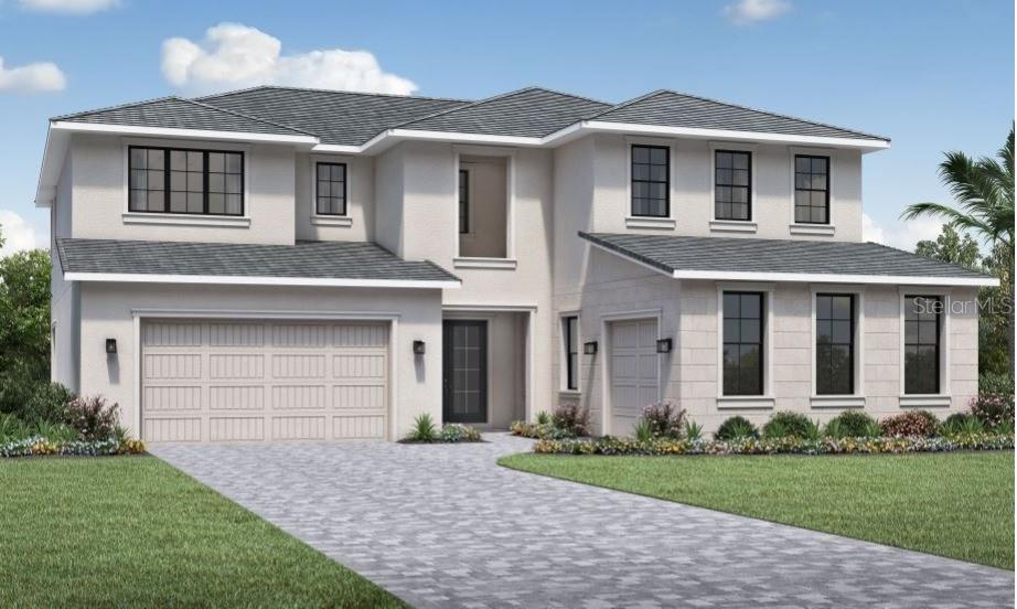 Under Construction. Luxuriously styled pool home. The Dolcetto's inviting covered entry and welcoming foyer open onto the spacious great room and views to the desirable large covered lanai beyond. The well-designed gourmet kitchen overlooks a bright casual dining area and is highlighted by a large center island with breakfast bar, plenty of counter and cabinet space, and sizable walk-in pantry. The serene primary bedroom suite is enhanced by dual walk-in closets and deluxe primary bath with dual-sink vanity, large soaking tub, luxe shower, linen storage, and private water closet. Central to a generous loft, secondary bedrooms feature walk-in closets and private baths. Additional highlights include a versatile office off the great room, convenient powder room and everyday entry, centrally located laundry, and additional storage. This home has an additional finished room room with closet for use as a small fifth bedroom or playroom.
