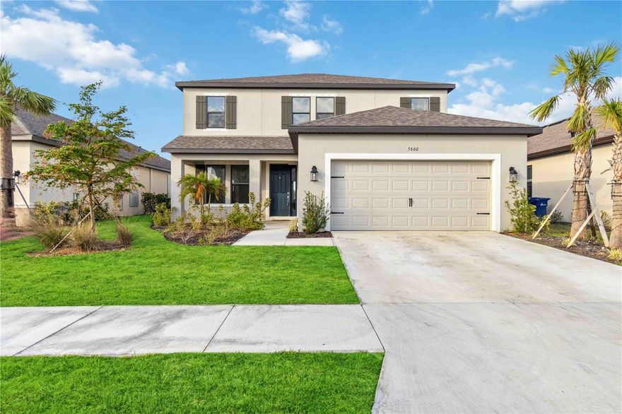 Welcome to Nokomis! Beautiful nearly brand new 2023 built, move-in ready home is available for quick closing. This Bonaire floor plan offers 2,600 sq. ft. of thoughtfully designed living space with 4 bedrooms, 3.5 bathrooms, and a 2-car garage. The main floor includes a gourmet kitchen with a vent hood, subway tile backsplash, large island, and a full pantry, perfect for both cooking and entertaining. A convenient half bath and an indoor laundry room add functionality, while the eat-in kitchen and casual dining area flow seamlessly into the open-concept living room with soaring 2-story ceilings. A formal dining room offers flexibility and can easily be used as an office or sitting area. The downstairs Owner’s Suite is a true retreat, offering privacy and convenience with two large walk-in closets. The en suite bath features dual sinks, a garden tub, a separate shower, and a private commode. This spacious 2-story home features 3 additional bedrooms, a large den, 2 full bathrooms, and an open loft area on the second floor that overlooks the expansive living room below. Outdoors, a large 40-foot lanai provides ample space for outdoor living and relaxation, with plenty of room to add a pool and create your own backyard oasis. This home is located in a family- and pet friendly community with a community pool, playground, tennis courts, and a park. The home is in an X Flood Zone with hurricane protection in place. Located just 4 miles from the world-famous beaches of Nokomis and Casey Key, this community offers easy access to I-75 and Route 41, making it a prime location to enjoy all that Florida has to offer.