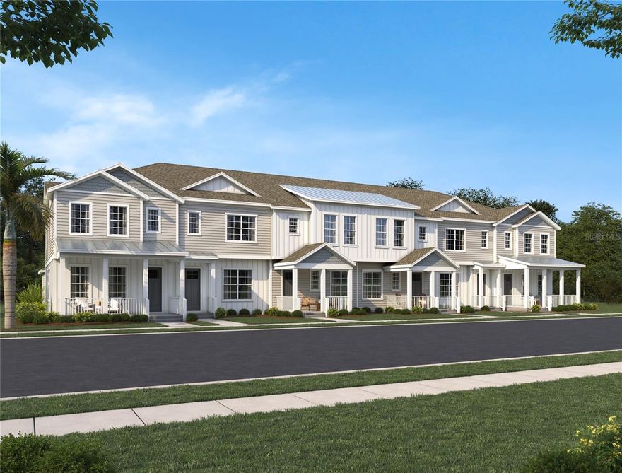 Under Construction. This stylish two-story townhome features three spacious suites, including a second-floor primary suite and two additional bedrooms. The open-concept first floor offers a bright living area and a gourmet kitchen with 42” cabinets, quartz countertops, stainless steel appliances, and luxury vinyl plank flooring. Enjoy a private courtyard and detached two-car garage. Located in the heart of Windermere near top-rated schools, Winter Garden Village, and charming downtown, with community amenities including a pool and playground.