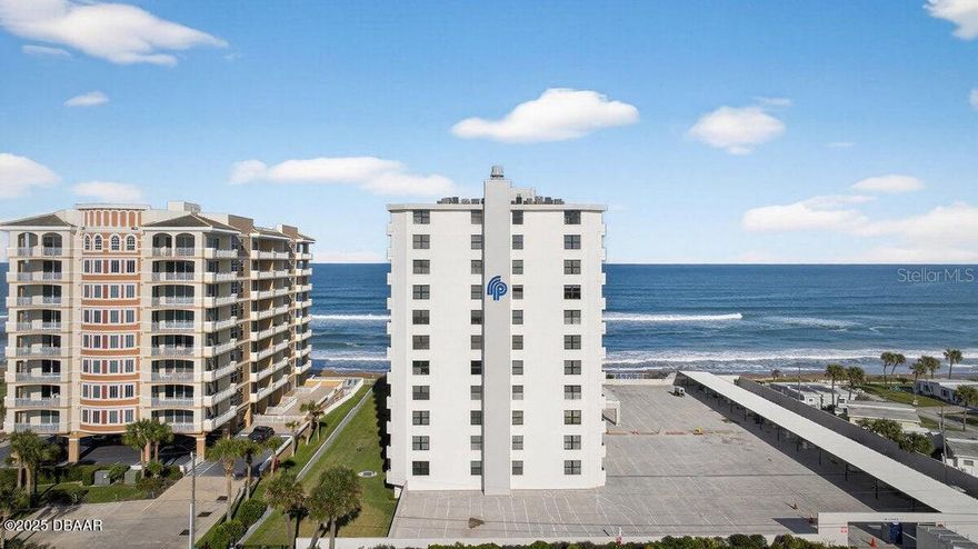 Priced to sell! Don't miss this 2-bedroom, 2-bath south-facing unit on the 8th floor at The Regency in Ormond Beach. Enjoy ocean breezes and beautiful views from this well-maintained condo located in a highly desirable oceanfront building. The Regency offers top-notch amenities, including an oceanside pool, private beach access, secure underground parking (for most units), keyless FOB entry, surveillance throughout, a social room with full kitchen, fitness center, library, and game room. Rentals are permitted with a strict 2-month minimum. Monthly fees include basic cable, high-speed internet, water, sewage, pest control, and trash. Fantastic location within walking distance to restaurants, shops, and Publix. Live the beach life with comfort, security, and convenience
