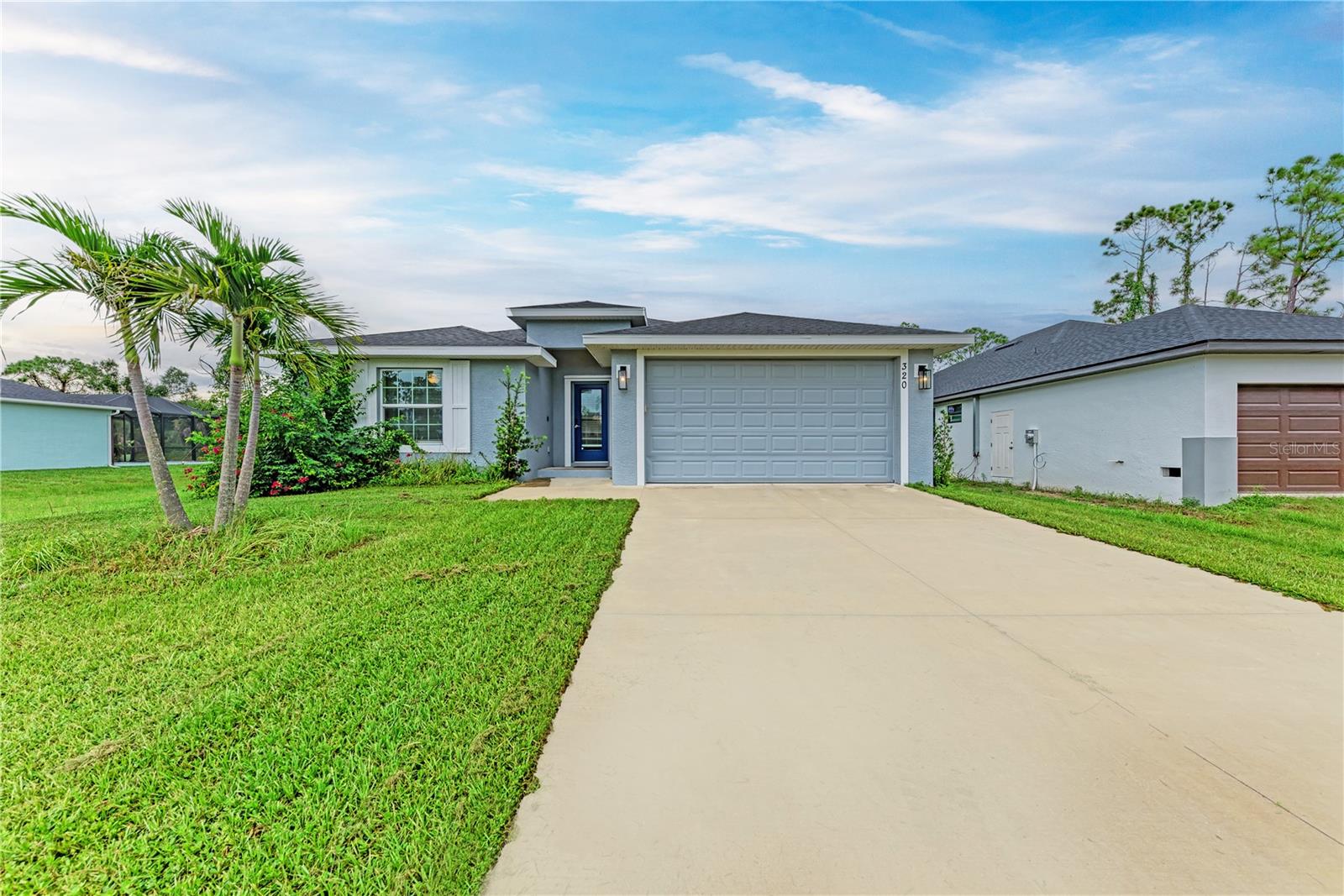 Beautiful Pool home only 3+ Years Old. Rotonda Lakes is a quiet area not far from shopping and the beaches, and a park located just down the street. This home has an open kitchen that includes a walk-in pantry, spacious island, breakfast/dining area, and sliding glass doors leading to the covered lanai and the caged pool. The home features cathedral ceilings, tray ceilings, wood look plank tile throughout, granite countertops in the kitchen and bathrooms, recessed lighting, ceiling fans in every room, and stainless steel appliances. The master bedroom includes a walk-in closet, corner shower, and dual sink vanity. The remaining 2 bedrooms are located on the other side of the home for privacy, along with a secondary bath which includes a shower/tub combo. This home weathered the last two hurricanes without a scratch and zero flooding. Comes with hurricane/storm shutters. There is no wasted space in this home as it was designed for the discerning buyer who is looking to live the Florida lifestyle.
