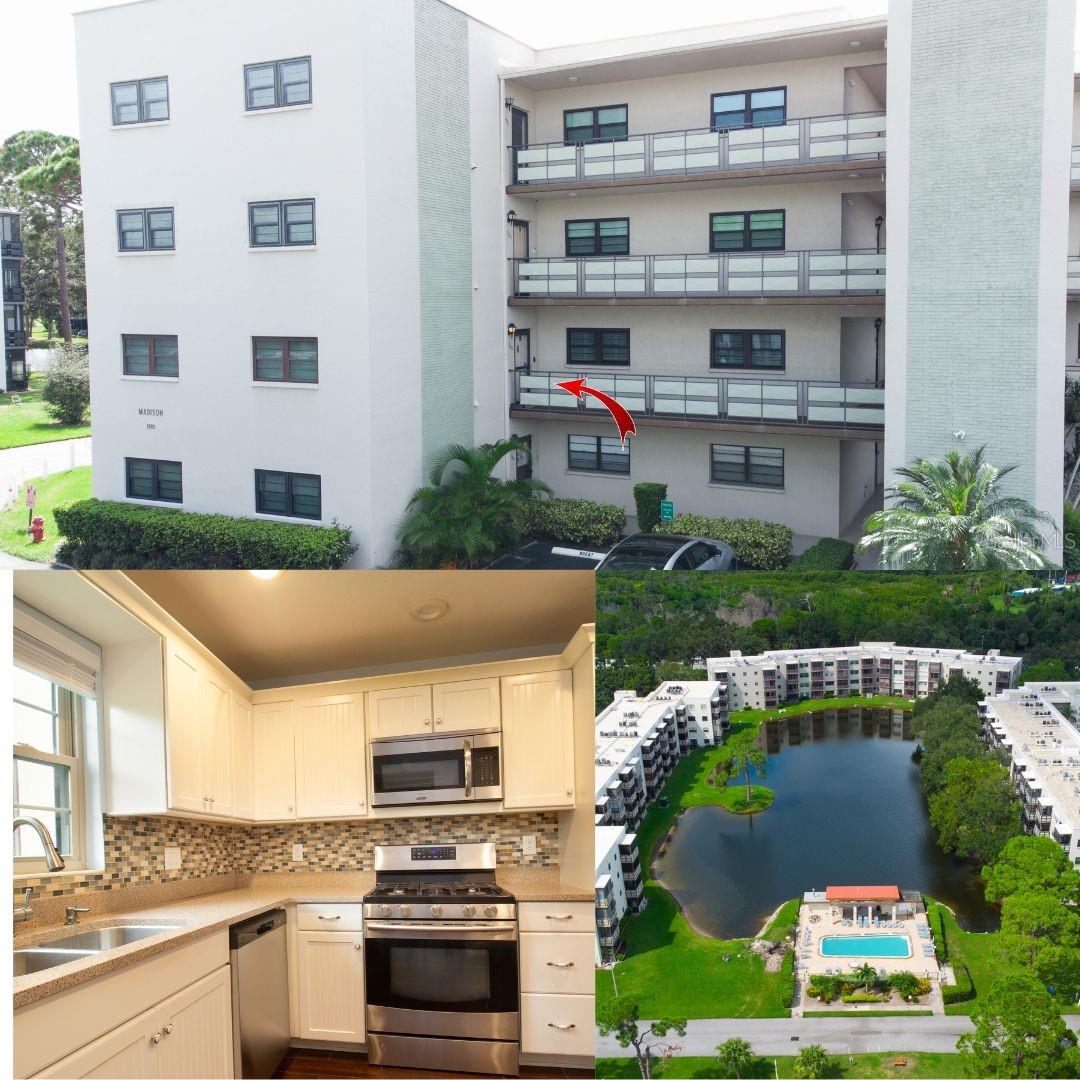 The Five Towns Community in St. Petersburg offers a vibrant 55+ lifestyle with beautifully maintained grounds, multiple pools, clubhouses, and endless activities to enjoy. Here is your opportunity to purchase a thoughtfully renovated corner unit on the second floor of the Madison Building. From the new, hurricane-resistant windows, custom window treatments, updated bathrooms, the elegant kitchen, new closet doors, light fixtures, to the re-screened balcony, everything in this condo invites you to enjoy comfort and style in the friendly atmosphere of this community that is conveniently located to nearby shopping, dining, and only a short drive to our Gulf Beaches.