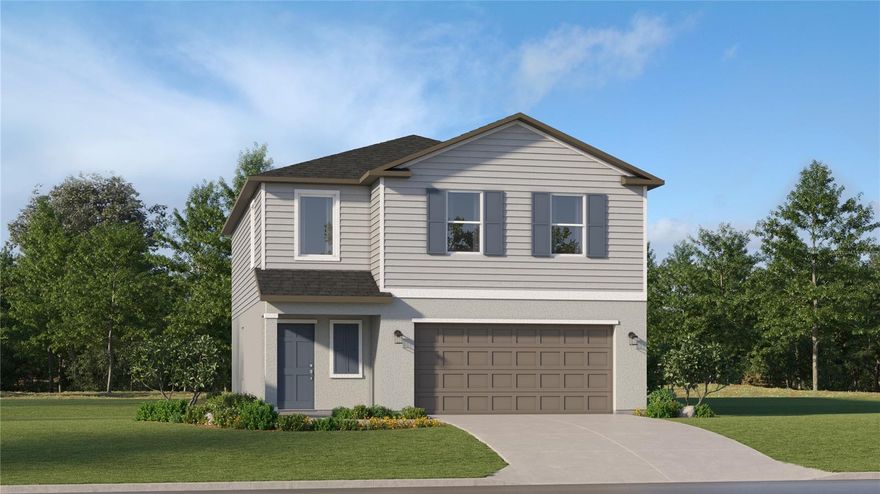 Under Construction. This expansive two-story Columbus has a well-designed layout, featuring a first floor dedicated to shared living and entertaining. The open concept design seamlessly connects the kitchen, dining room and family room, with a patio extending the interior space outdoors. Upstairs, a spacious loft separates the three secondary bedrooms from the serene owner's suite. Completing the home is a convenient two-car garage. Hamilton Bluff is a new master-planned community of single-family homes for sale in Lake Hamilton, FL. Amenities include: a swimming pool, clubhouse, picnic area, tot lot, and soccer field. Close to major roads, Legoland, East Central Park, fishing, hiking and trails.