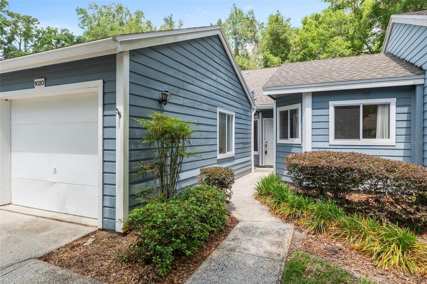 One or more photo(s) has been virtually staged. Enjoy resort-style amenities including 2 pools, tennis courts, and a clubhouse, all just steps away. The HOA takes care of roof, roof insurance, exterior, pest control, and lawn care so you can focus on what matters most: living your best life. Charming 2BR/2BA home - 1406 sq ft -  in The Villas of West End! This tranquil Gainesville community is ideal for low-maintenance living! Nestled in a peaceful cul-de-sac, this home is the perfect retreat for those seeking comfort and ease. Soaring vaulted ceilings and a spacious living and dining area create an inviting atmosphere from the moment you step inside. Unwind in your enclosed sunroom with skylights, accessible from both the living room and primary suite—ideal for relaxing with a morning coffee or evening breeze. The primary bedroom has a large walk-in closet and bathroom with double sinks and a large walk-in shower. Additional perks include an indoor laundry room, a one-car garage, and split-bedroom layout for added privacy. Enjoy resort-style amenities including 2 pools, tennis courts, and a clubhouse, all just steps away. The HOA takes care of roof, exterior, pest control, and lawn care so you can focus on what matters most: living your best life. Well located near parks, shopping, healthcare (HCA Florida North Florida Hospital), and less than one mile from Town of Tioga—home to Gainesville Health & Fitness, restaurants, and boutique shops. 2019 HVAC, 2014 Water Heater, Roof 2018 (roof is HOA responsibility). Note: This is a PUD (Planned Unit Development) not a condo, which makes it easier to get loan financing.