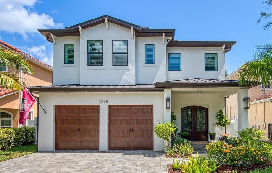 Built in 2020, this exquisite 4-bedroom, 4.5-bathroom residence offers unparalleled luxury and modern convenience in a prime location just a short walk to Bayshore. Step inside and be captivated by the open-concept design, which seamlessly blends living, dining, and kitchen areas—perfect for entertaining and everyday living. The gourmet kitchen features top-of-the-line appliances, quartz countertops, and a large island, making it a chef's delight.  
Relax in your choice of the two master suites, located in the front or back of the house, both complete with a spa-like en-suite bathroom and generous walk-in closet. Each additional bedroom boasts its own private bathroom, ensuring comfort and privacy for all. Work from home in the dedicated office, then unwind in the state-of-the-art Dolby surround sound home theater with 4K imaging.
The home's elevator adds a touch of convenience, effortlessly connecting both floors. Step outside and enjoy the privacy provided by your fish tail palms to your private screened-in pool and patio, offering a secluded, serene escape from city life. Here, you can enjoy the Florida sunshine without the hassle of bugs. The outdoor space is perfect for alfresco dining, lounging, and entertaining.
Additional features include a 2-car garage, a practical mud room, and close proximity to the scenic Bayshore area, Hyde Park Village, Downtown Tampa, Water Street, Harbour Island, Channelside and so much more!. This home truly offers everything you need for a luxurious and comfortable lifestyle, including the convenience of being able to control all the exciting features through the touch of your phone, whether you're at home or away.  Sellers purchased a First American Home Warranty to be conveyed to Buyer/s upon closing.
Don't miss the opportunity to make this one-of-a-kind home located in the sought-after Plant High School District and the added incentive of no flood insurance requirement due to its high elevation.