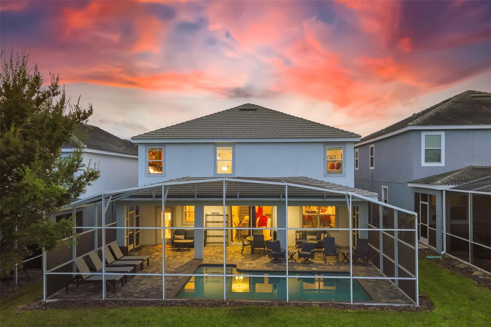 Escape to your own Enchanted Escape, a beautifully Disney, Harry Potter, and Marvel themed vacation rental located in the sought-after Champions Gate neighborhood of Davenport, Florida. This impressive 8-bedroom, 5-bathroom estate has been professionally designed by an interior decorator and features hand-painted murals by a professional artist making it the ultimate retreat for fun-seeking families and groups looking for an unforgettable vacation experience. Boasting a 5-Star rating on Airbnb and an Exceptional rating on Vrbo, this property comes with positive rental history, offering great potential for generating even more rentals with a dedicated investor. The property features 8 bedroom, 5 Bathrooms, sleeps 16 – thoughtfully designed for maximum comfort and convenience. Multiple professionally decorated and themed rooms featuring Disney’s Lion King, Frozen, Mickey Mouse and Minnie Mouse, 101 Dalmatians, Pirates of Caribbean, Aladdin, Marvel, Harry Potter, and Space themed décor with custom murals on walls and doors of all rooms. Private theater room with theater projection screen and professional surround sound. Arcade & game room for endless family fun. Chef’s kitchen with high-end appliances, private ice machine, and expansive prep space. Indoor/outdoor living with spacious family room opening to a screened lanai and pool. Fully furnished with all items thoughtfully selected to enhance guest comfort. Investment highlights include rental history with excellent reviews. Actively managed across Airbnb, Vrbo, private website, and social media platform and all will transfer to new owners. Offered turnkey and fully furnished, ready to generate income from day one. Rare opportunity to own a themed home in one of Central Florida’s top 5% short-term rental on Airbnb. Champions Gate Lifestyle highlights. Located just minutes from Walt Disney World, Universal Studios, and Orlando attractions, Champions Gate offers guests world-class amenities: The Oasis Club at Champions Gate with lazy river, water slides, tiki bar, and fitness center. Two Greg Norman–designed golf courses. Resort-style dining, shopping, and entertainment within the community. The opportunity is now. Whether you’re looking to expand your portfolio with an amazing vacation rental or acquire a second home that pays for itself, Enchanted Escape delivers the magic. This is more than a home—it’s a destination where guests create lifelong memories while you benefit from a performing investment. Call today to schedule your private showing of Enchanted Escape and experience the magic for yourself. All items updated in 2022: Pool Heater, Florida Glass installed on pool deck (you can see out but no one can see in), all new furniture, new paint and décor throughout, TV Living Room, washer and dryer, murals, new carpet fans, new high-end mattress and box springs, appliances, dishwasher replaced (2024), game room designed, pool furniture, theater completely redesigned and entrance to theater. All items as you see it stay with the home.