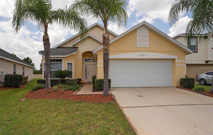 Beautifully furnished 4-bedroom, 2-bath single-family pool home located in the desirable gated community of Crystal Cove Resort — just minutes from Disney Parks, shopping, and dining. This spacious home offers an open floor plan with a comfortable living area, a primary suite with a walk-in closet, and sliding doors leading to a fully screened-in private pool overlooking a serene conservation area. Short-term rentals are permitted. Property is occupied — please call to schedule your private showing.